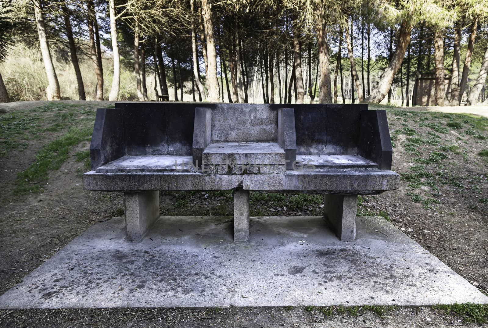 Outdoor grills, grill detail of place in a public park