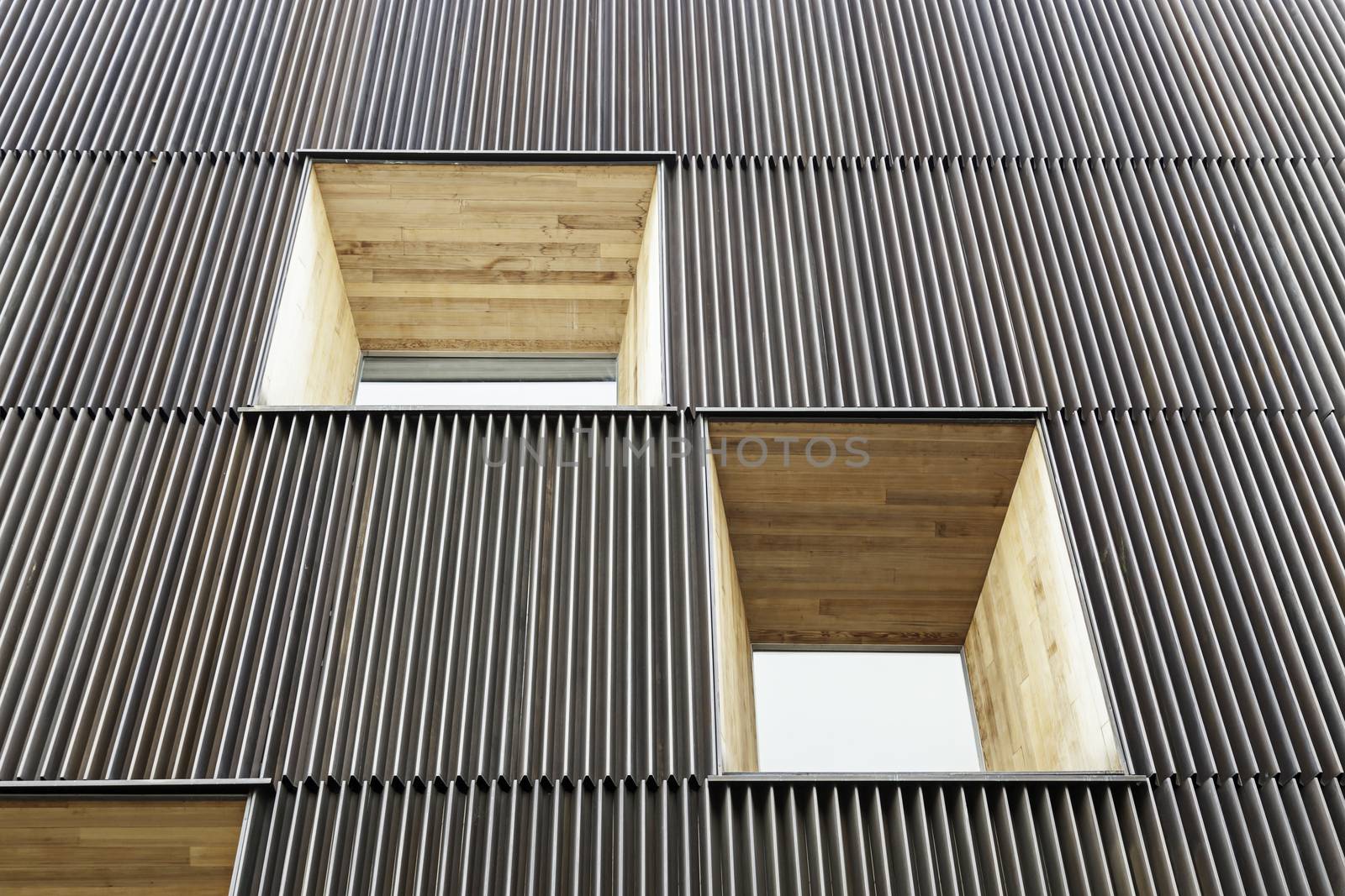 Windows of modern building, detail of a facade on a building in the city, modern architecture