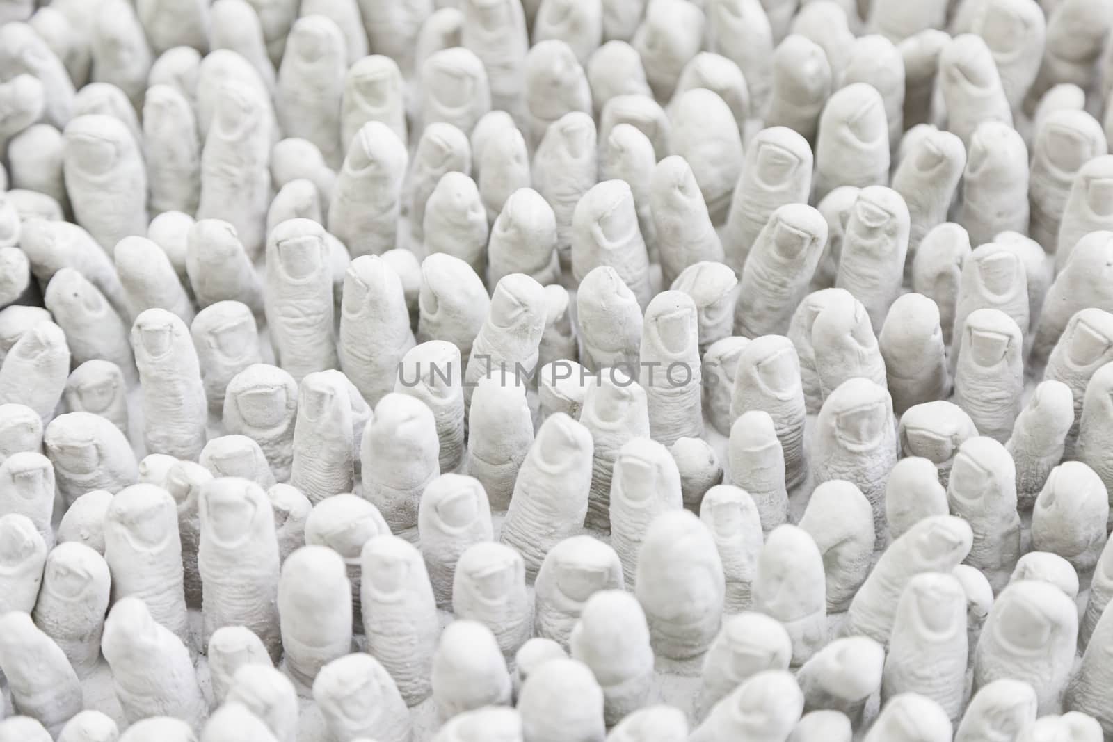Fingers white rubber detail rubber molds shaped fingers, relief and texture, human hands
