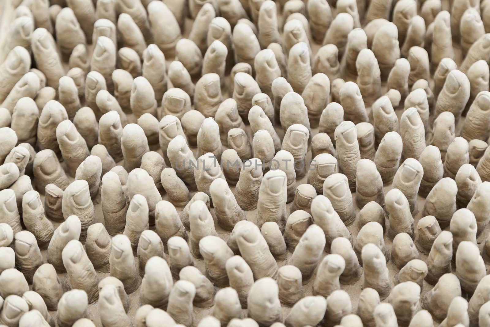 Fingers brown rubber detail rubber molds shaped fingers, relief and texture, human hands