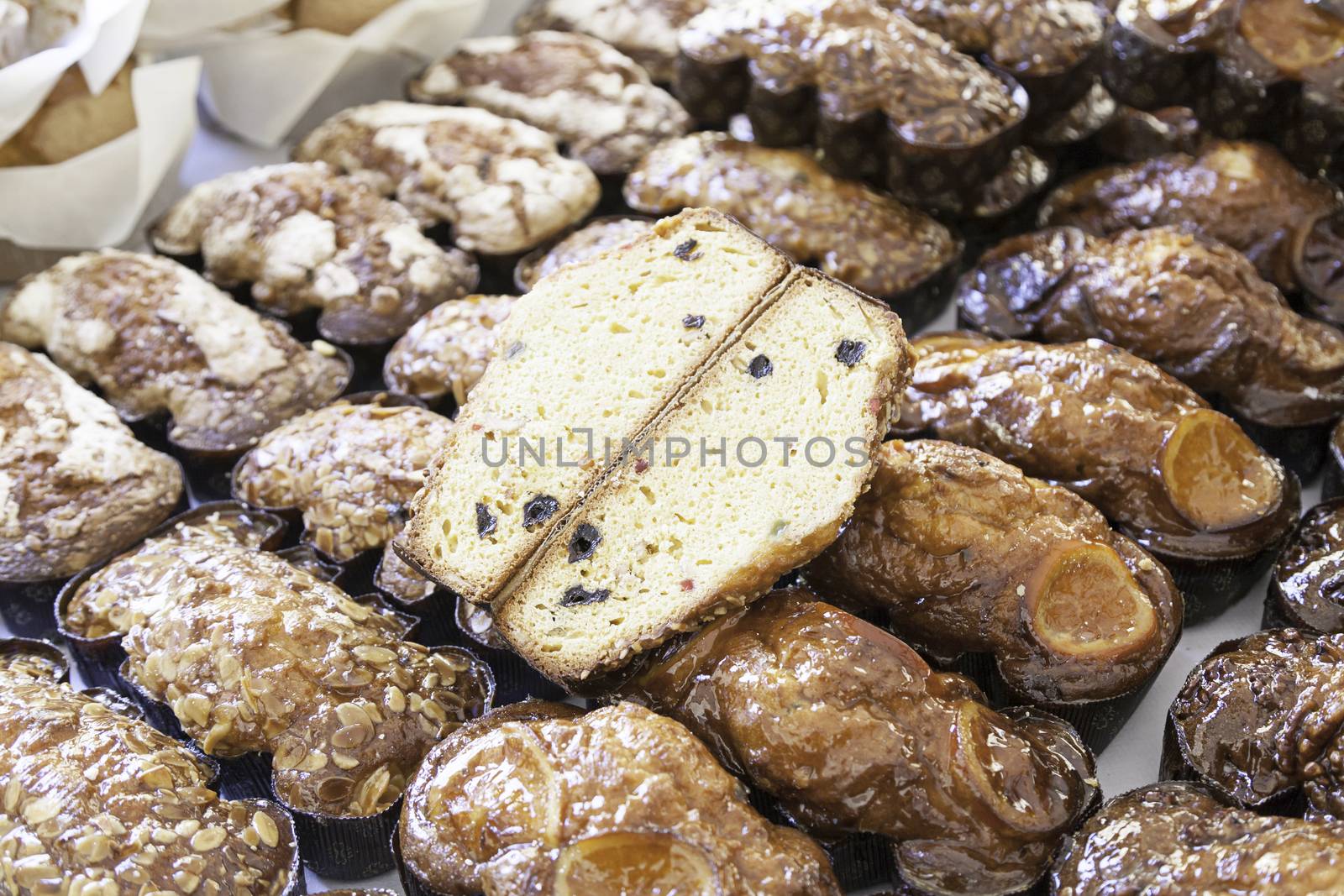 Homemade biscuits flavors, detail of a typical dessert in a market, sweet and juicy
