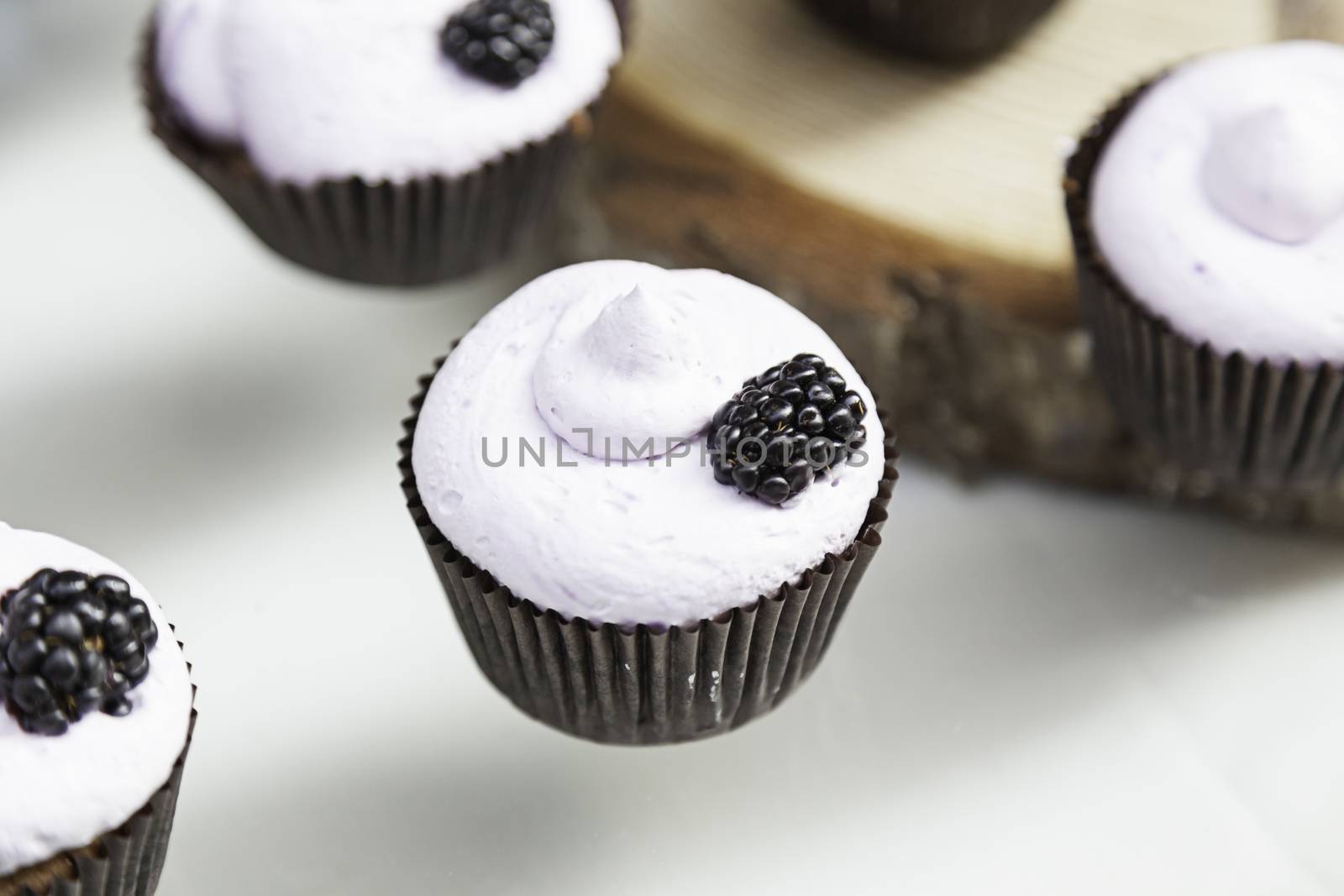 Sweet cupcakes decorated dessert detail flavors, colors and decoration, party and celebration