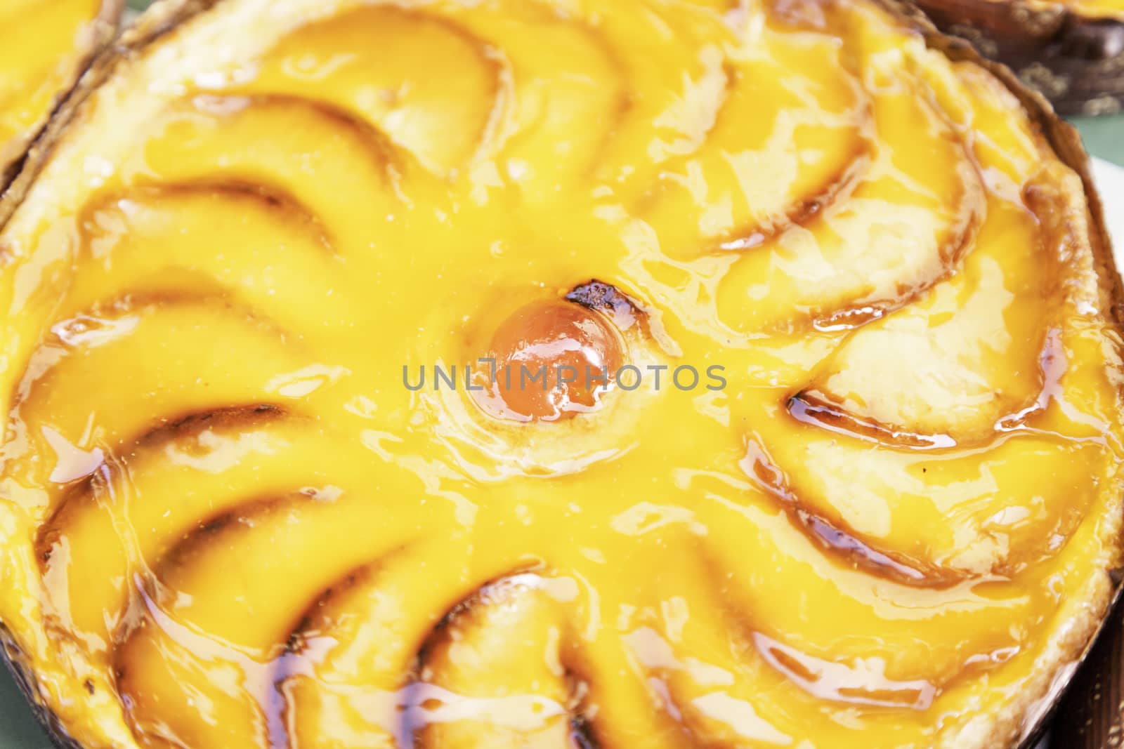 Handmade apple pie, detail of a homemade dessert, baked sweet and healthy food