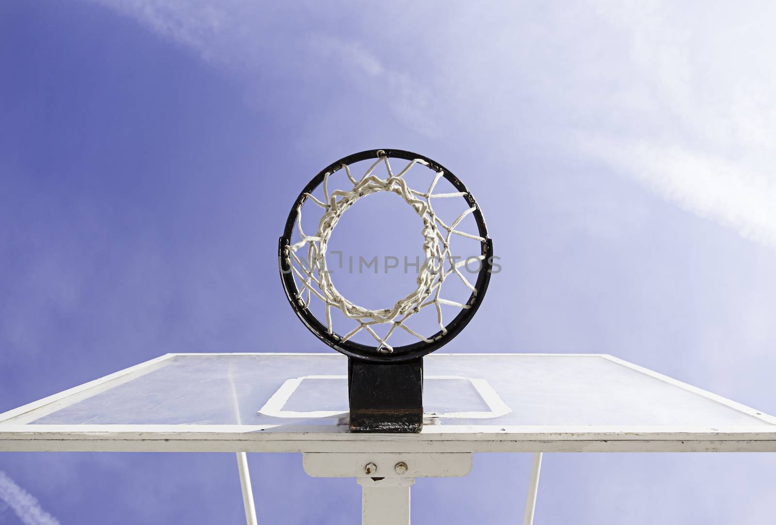 Basket to play basketball, detail of an item to play outdoor sports