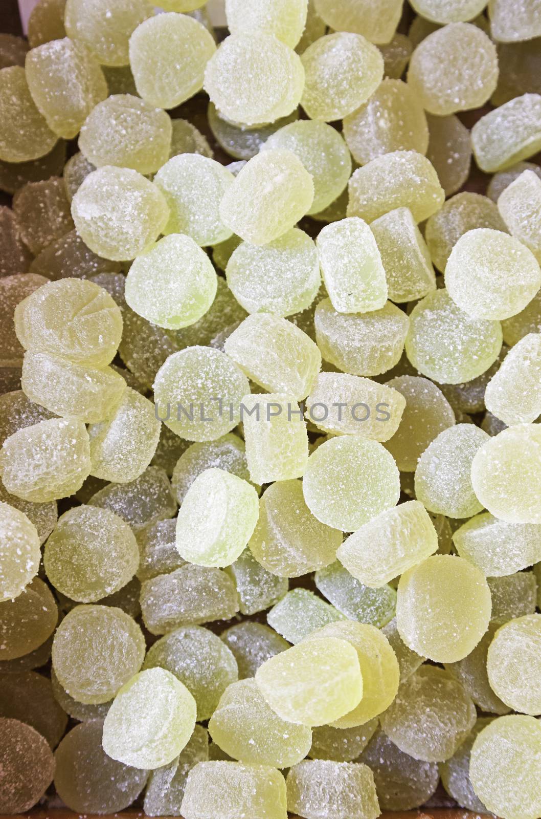 Gummy juice with sugar, a detail of gelatin flavored gummy, sweet craft