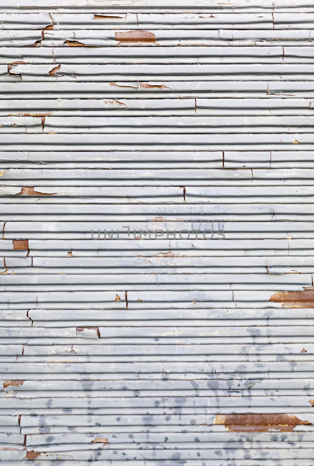 Chipped and rusty metal wall, detail of a down and dirty in ciuad wall, background with texture