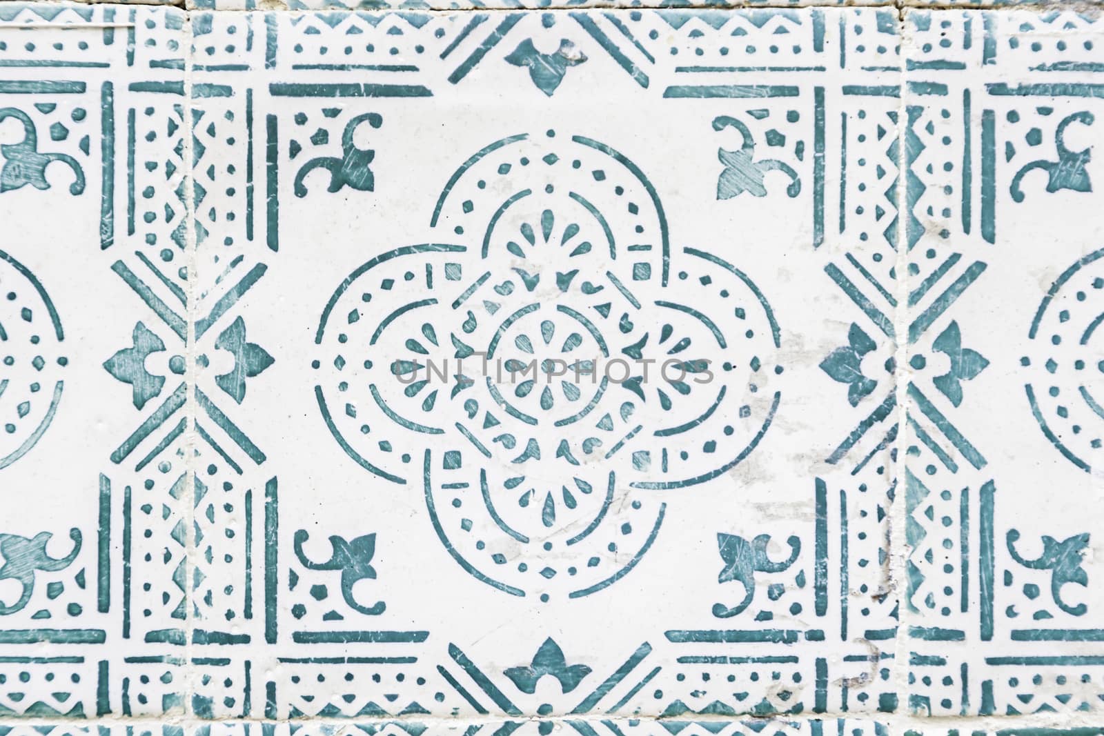 Wall tiles with typical old Lisbon, detail of traditional decoration of Portugal, ceramic art