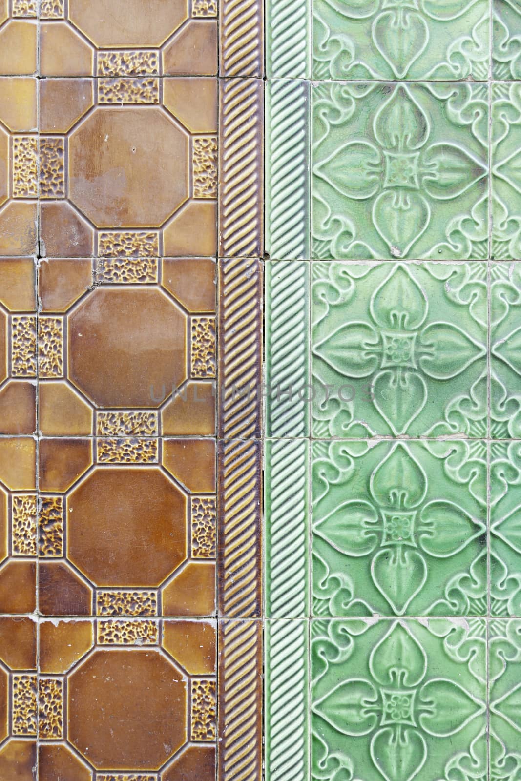 Lisbon typical tiles detail of a typical wall decoration in Portugal