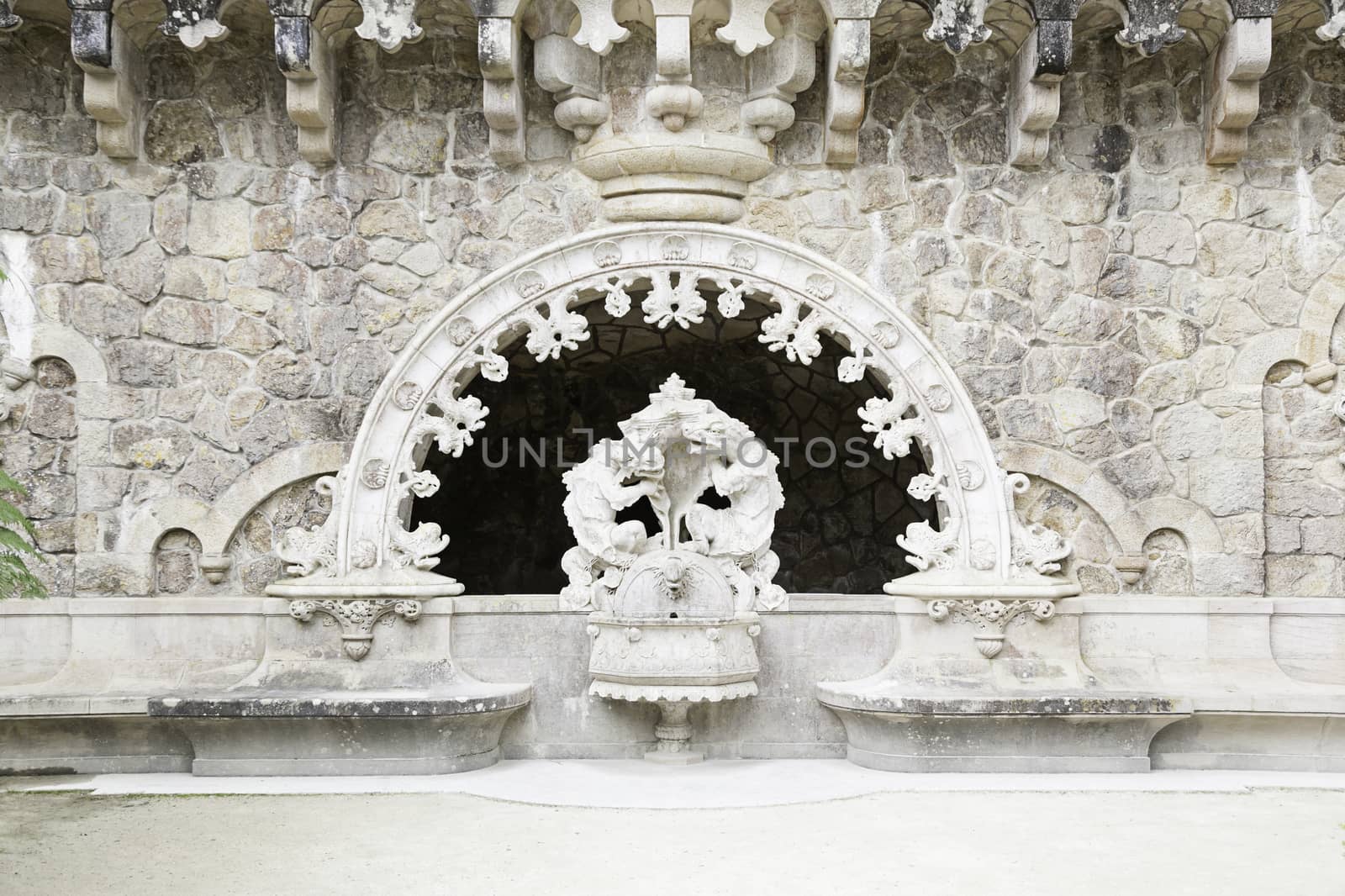 Typical source in Quinta da Regaleira in Sintra, tourism