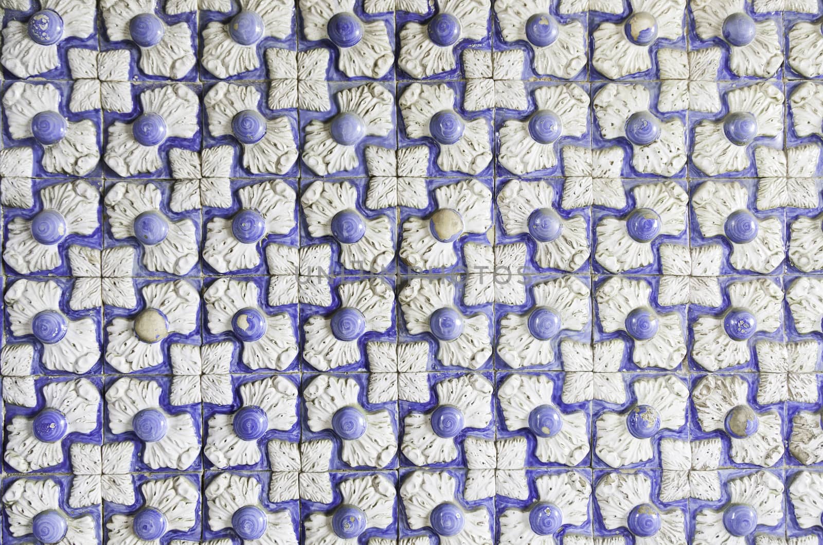 Wall tiles with typical old Lisbon, detail of traditional decoration of Portugal, ceramic art