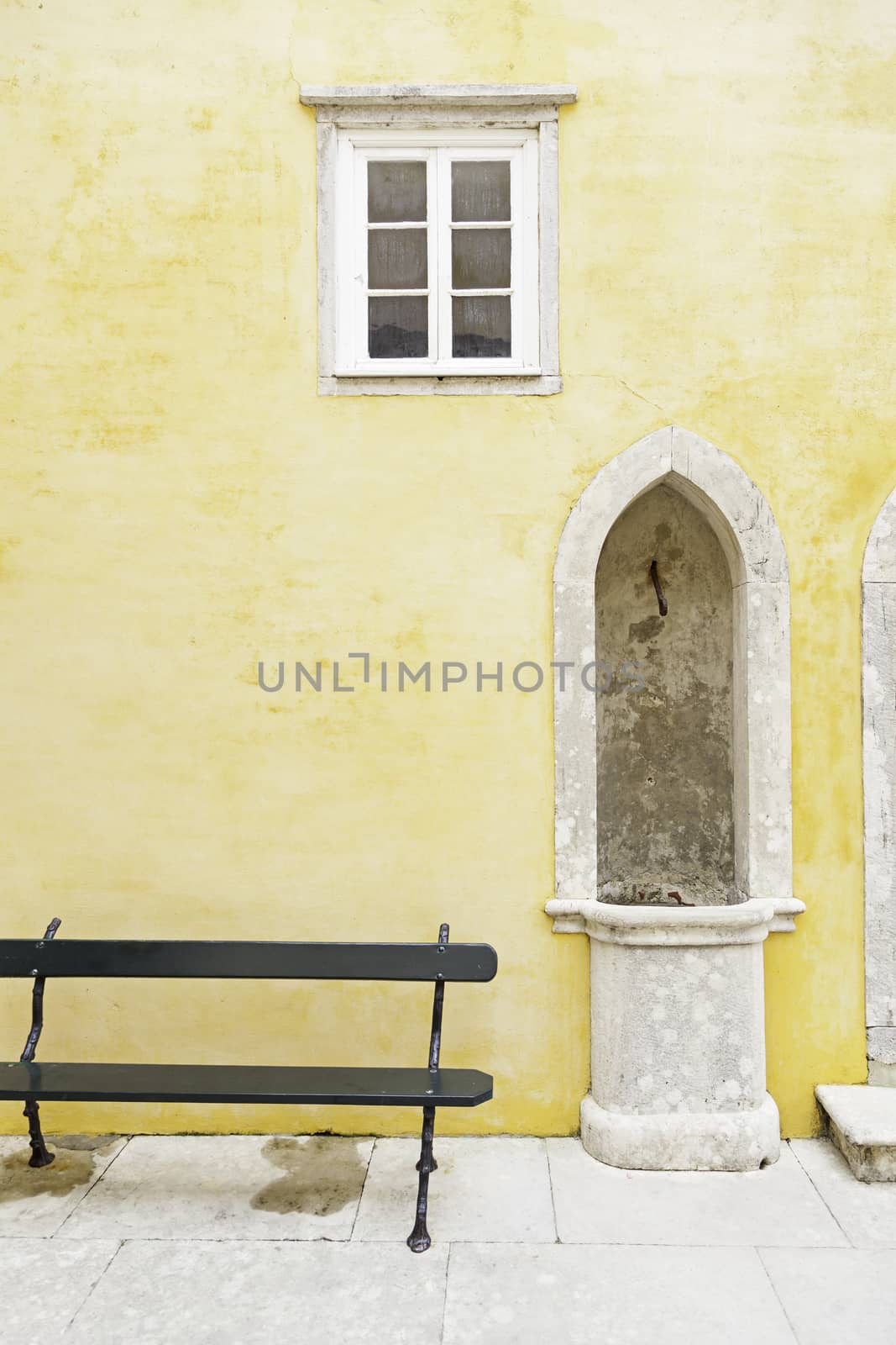 Old wooden door in Sintra, detail of a palace in a decorated door Portugal, architecture, tourism