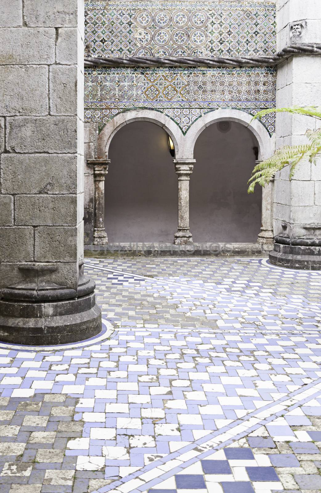 Interior of a castle in Sintra, detail of a heritage of humanity monument