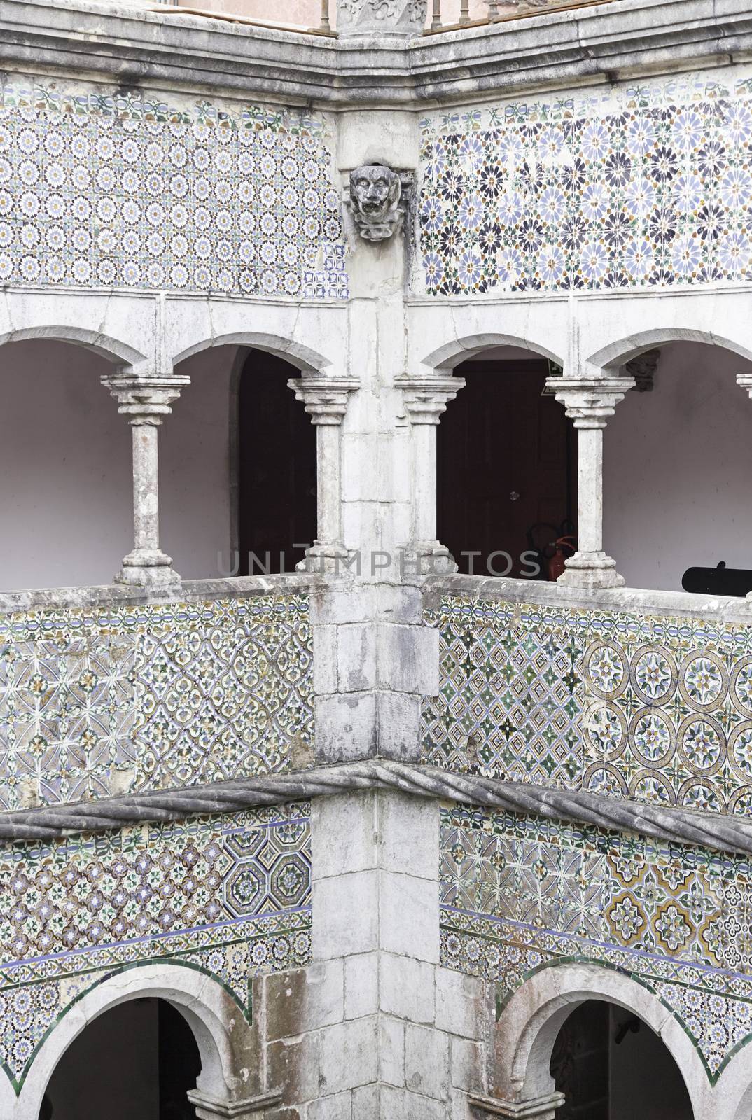 Interior of a castle in Sintra, detail of a heritage of humanity monument