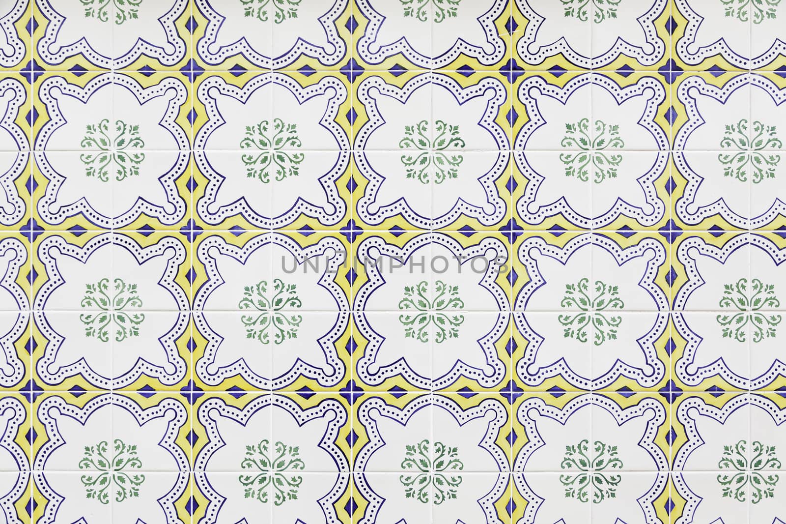 Wall tiles with typical old Lisbon, detail of traditional decoration of Portugal, ceramic art