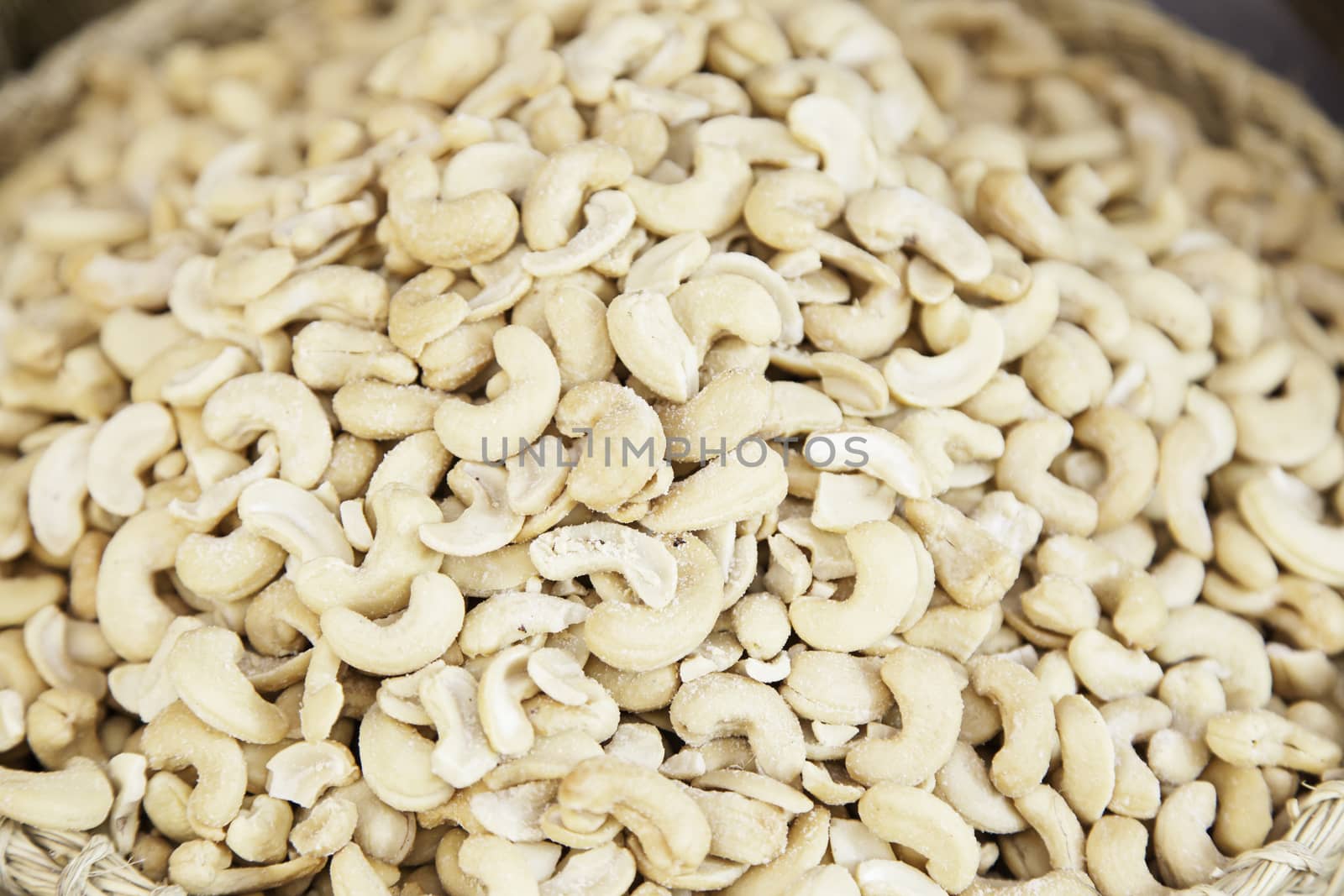 Cashew market, detail of a nut in a traditional market, food and food
