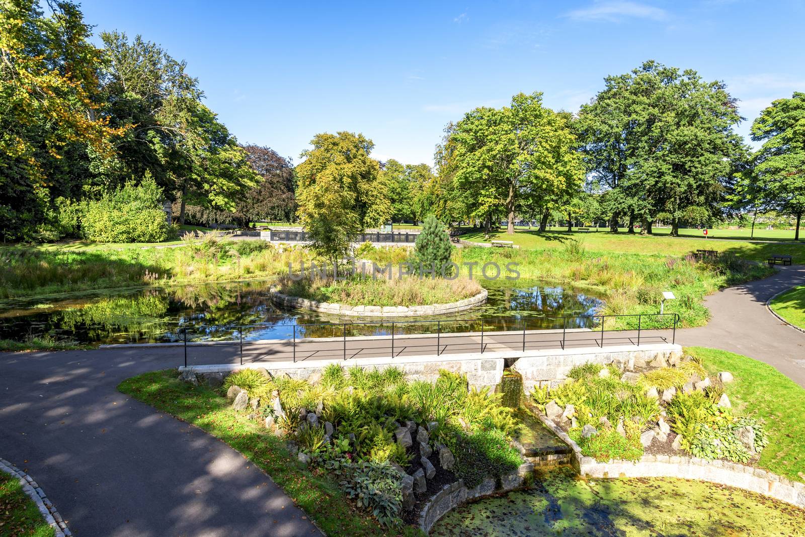 Area with landscaped design in Duthie park, Aberdeen, Scotland by anastasstyles