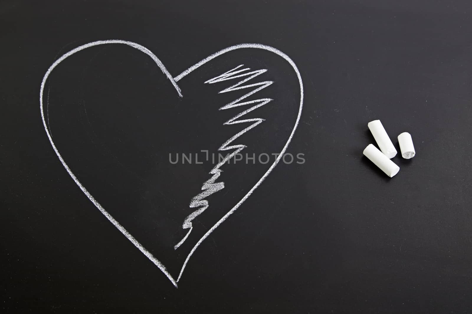 Romantic heart on the blackboard by esebene