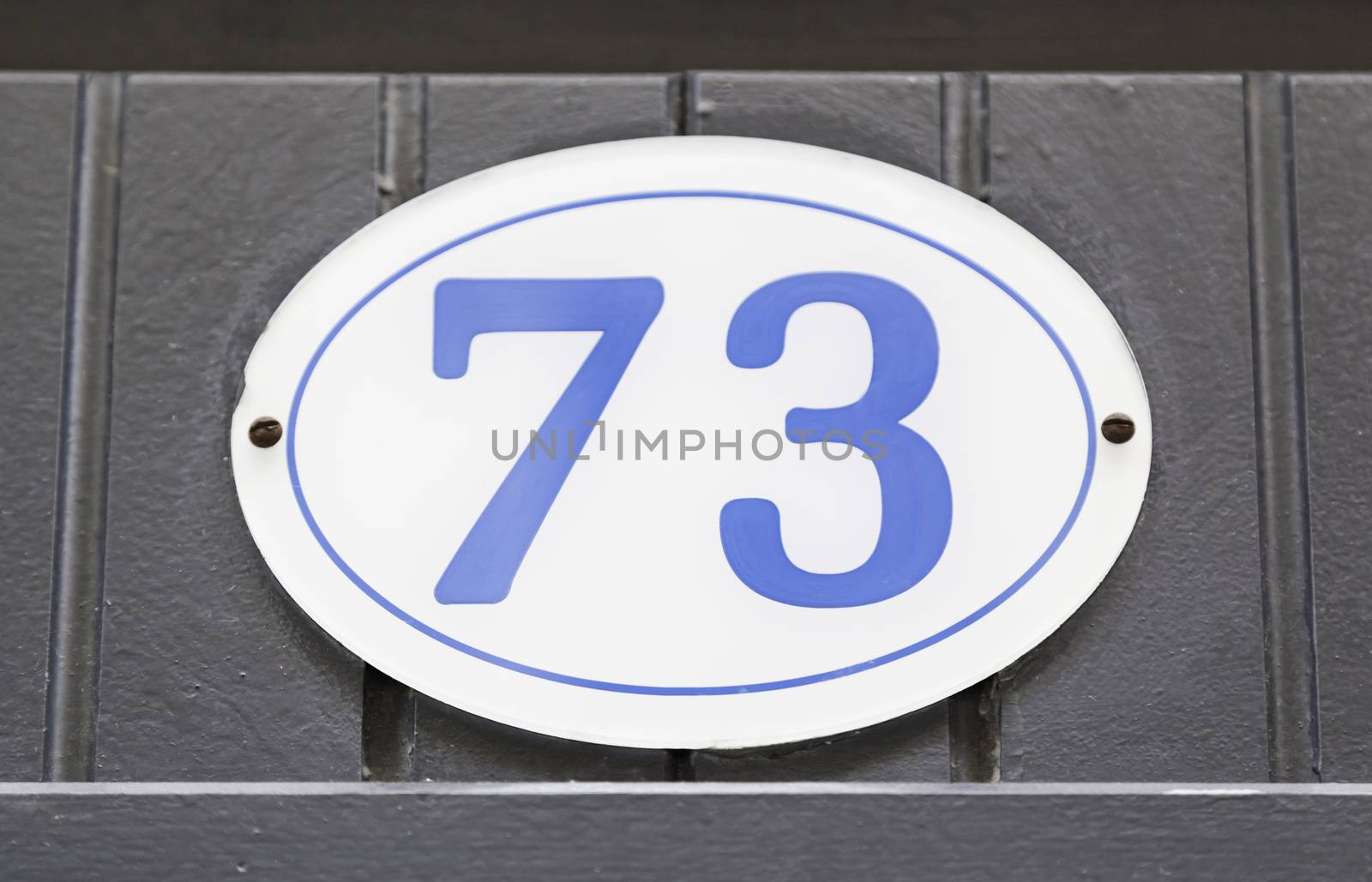 Plate with number seventy-three by esebene