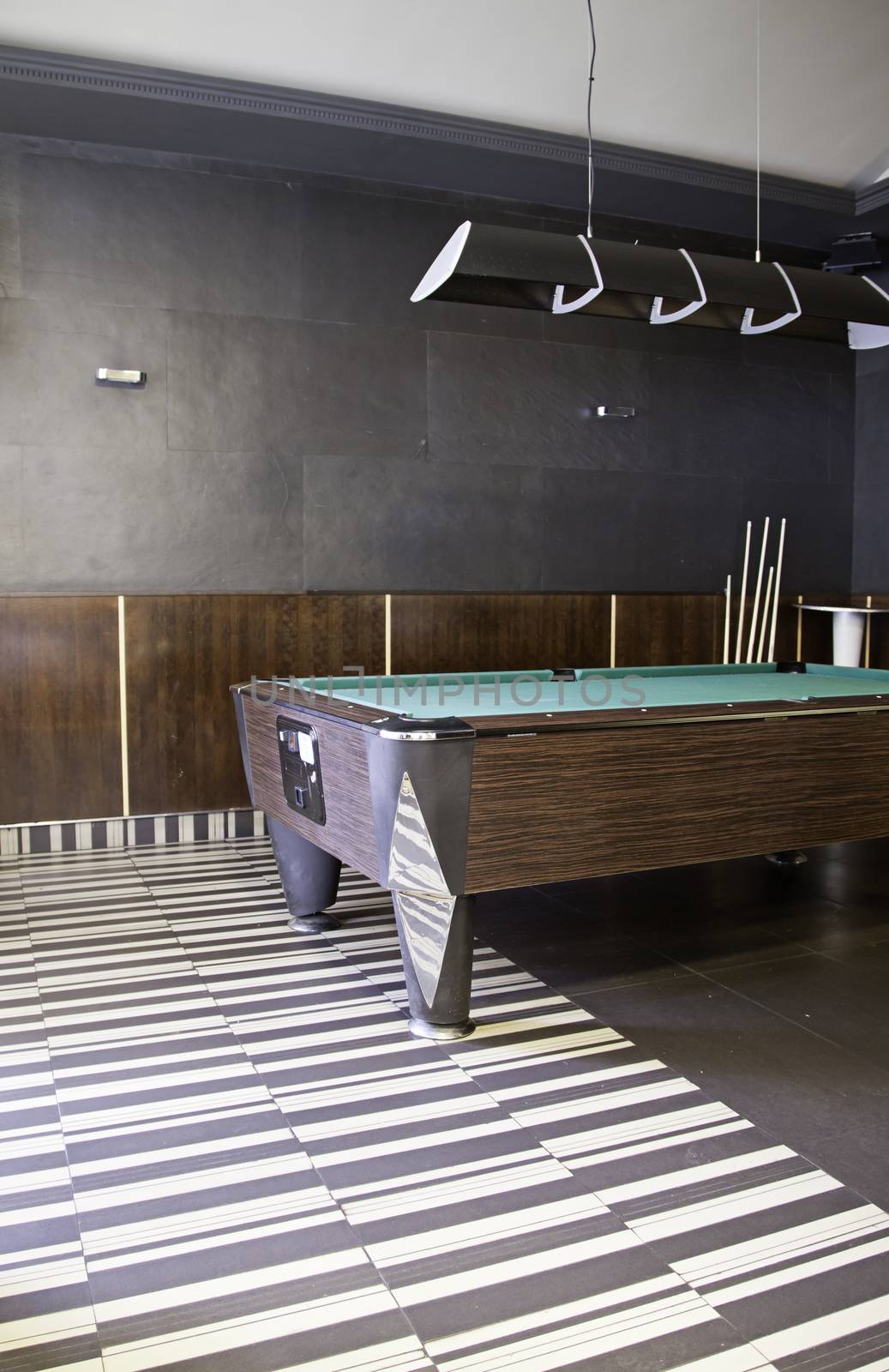 Bar pool, detail of a billiard room, American game, sport, leisure background