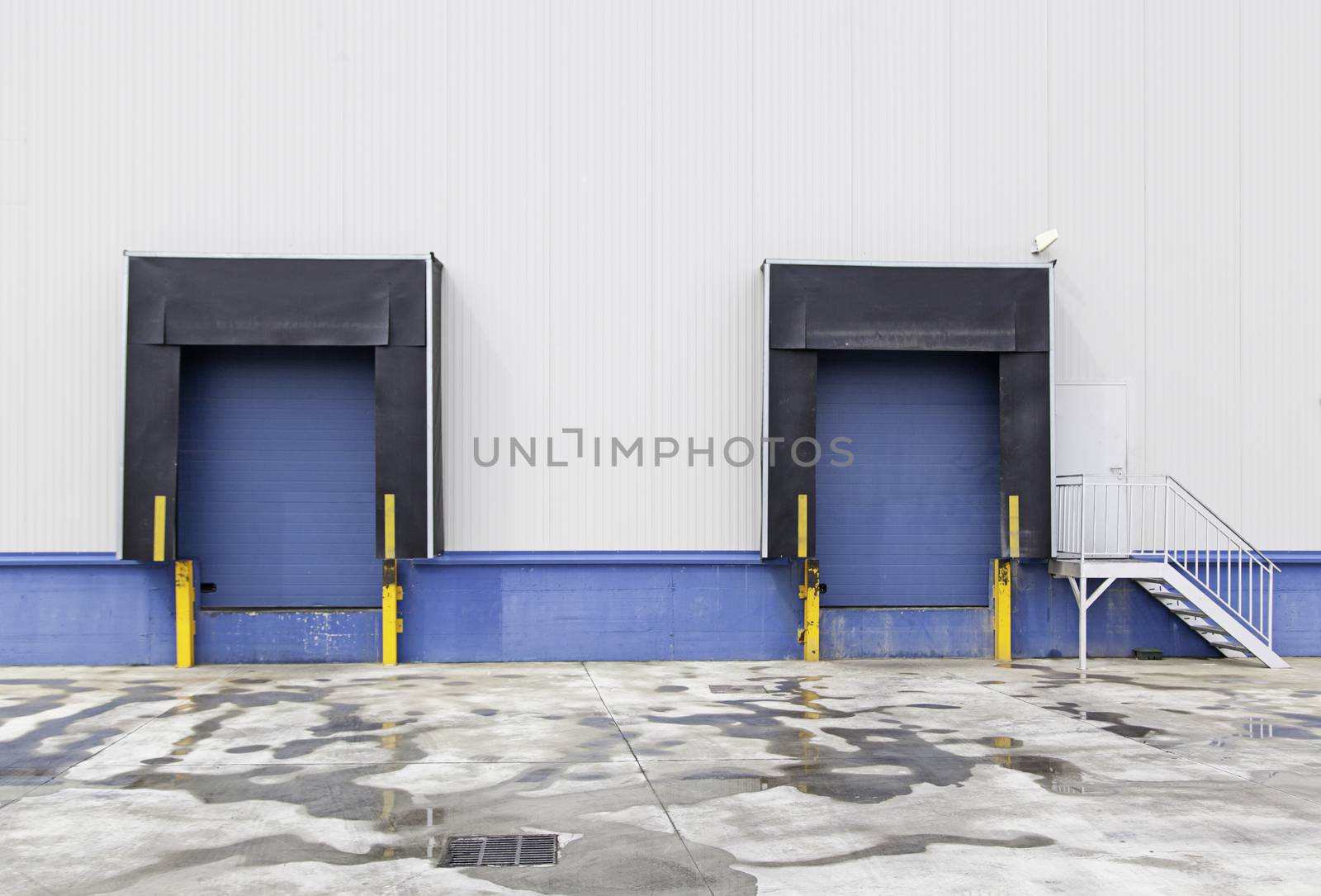 New loading dock, trucking industry detailed background with industrial detail
