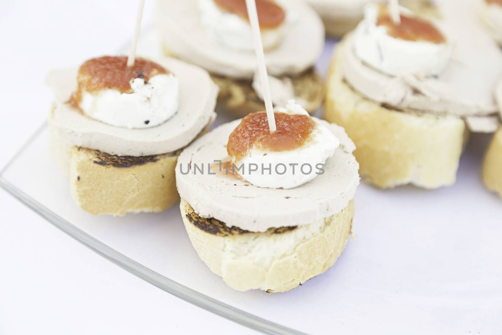 Spanish typical cover, detail of a typical spike Spain pate and cheese, healthy living food