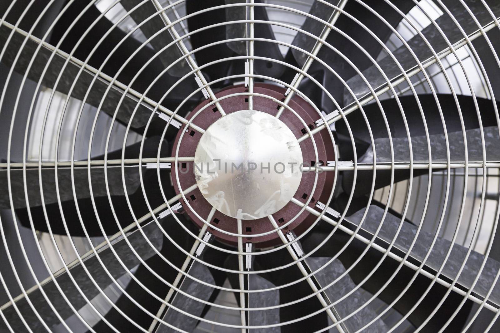 Metal fan, detail of some blades of a fan to provide air refrijeracion