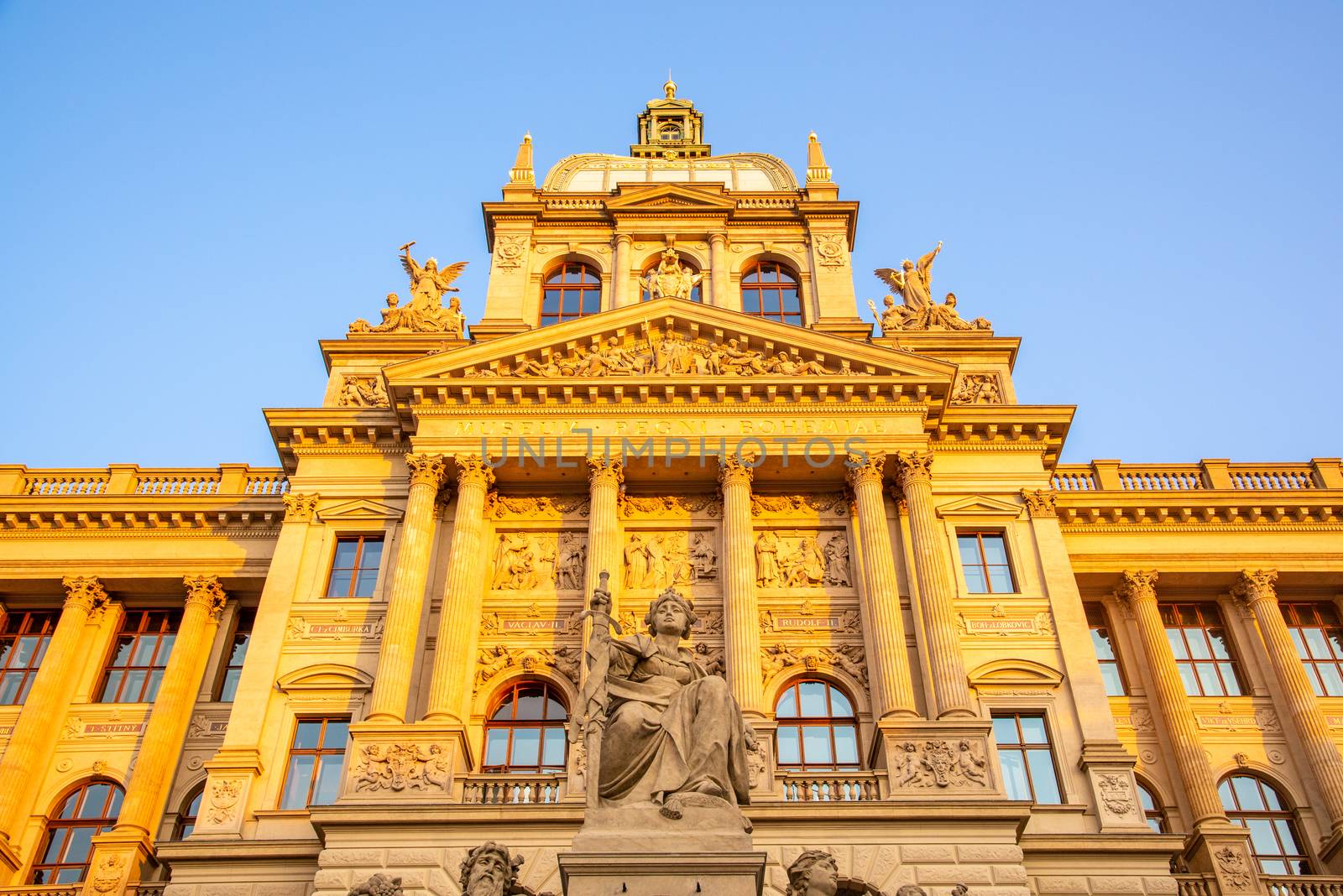 Detailed view of Czech National Museum in Prague, Czech Republic by pyty