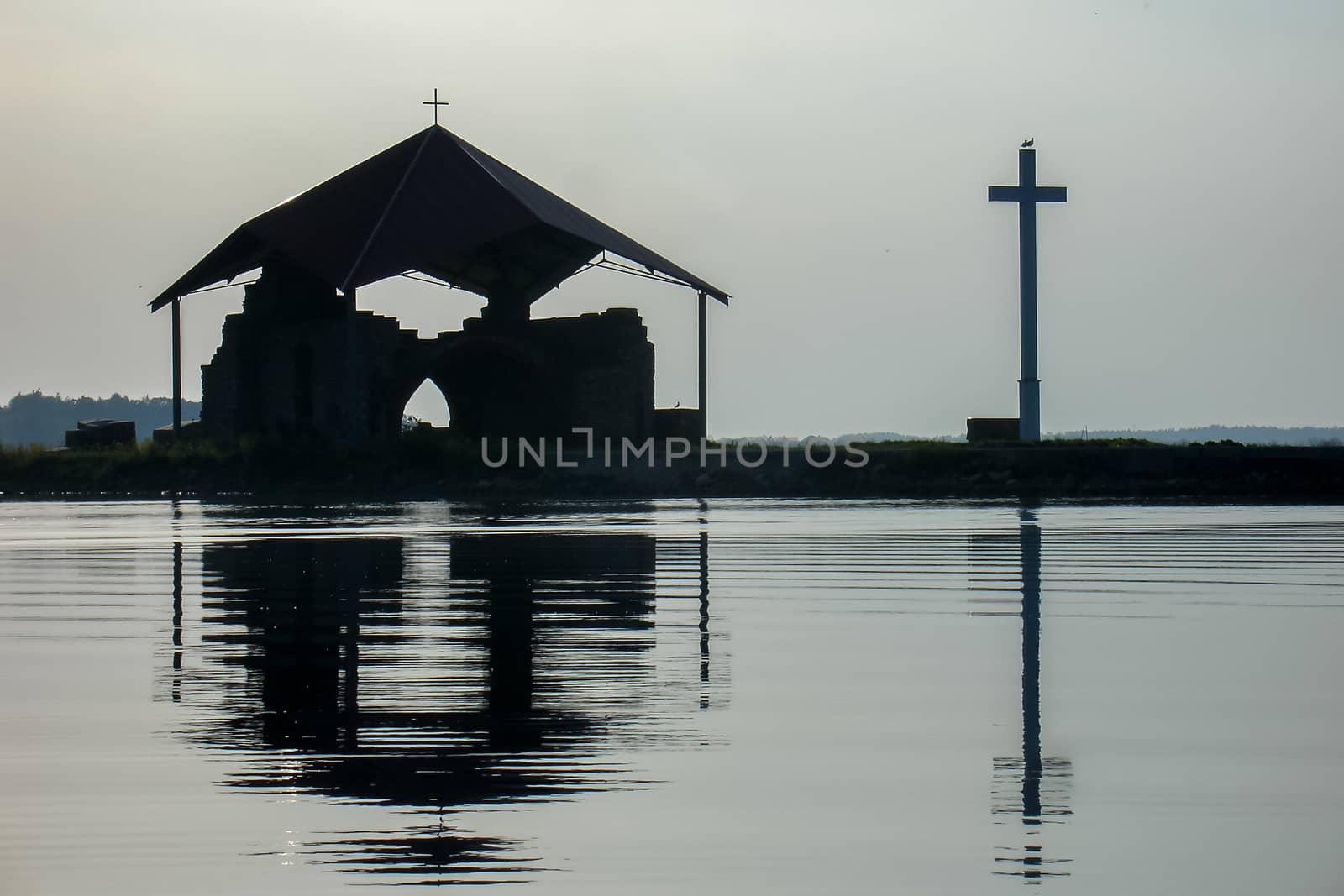 Ruins of oldest stone church in Baltic states, Latvia. 