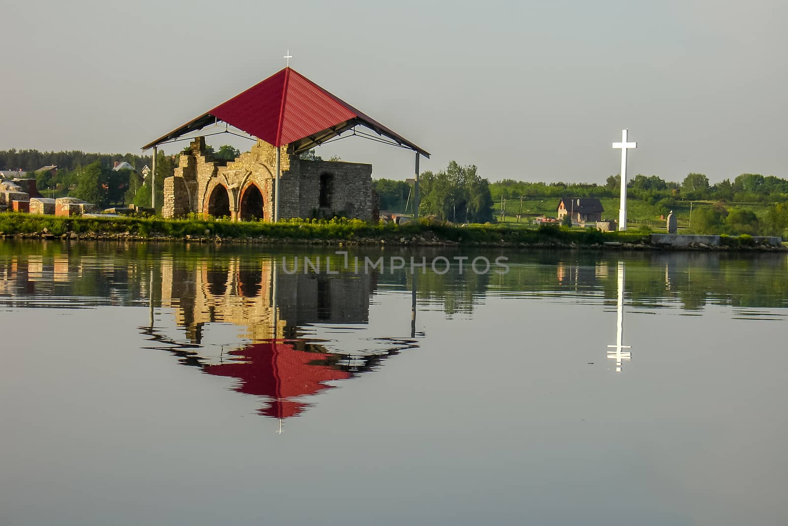 Ruins of oldest stone church in Baltic states, Latvia.