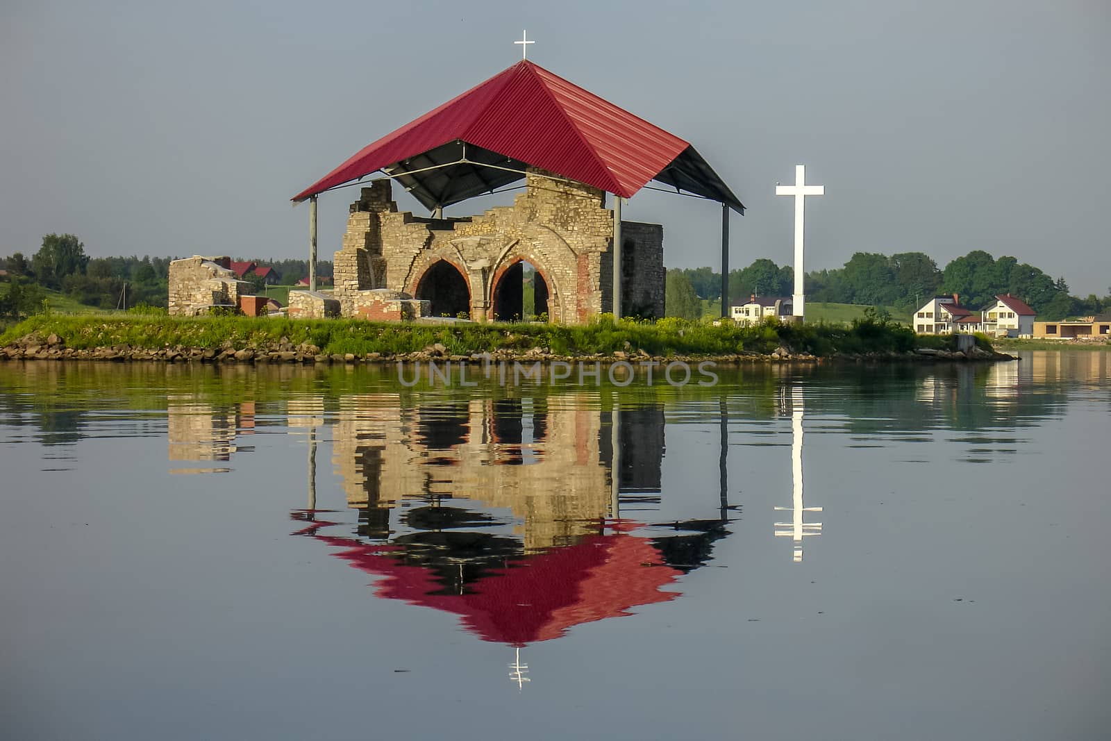 Ruins of oldest stone church in Baltic states, Latvia.