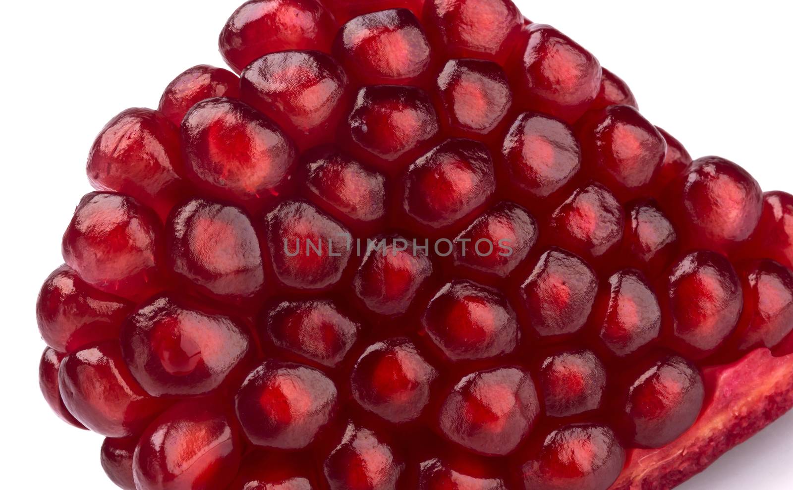 Close-up of pomegranate seeds texture. Macro