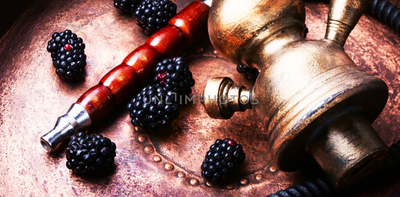 Oriental hookah with the aroma blackberry for relax.Blackberry shisha