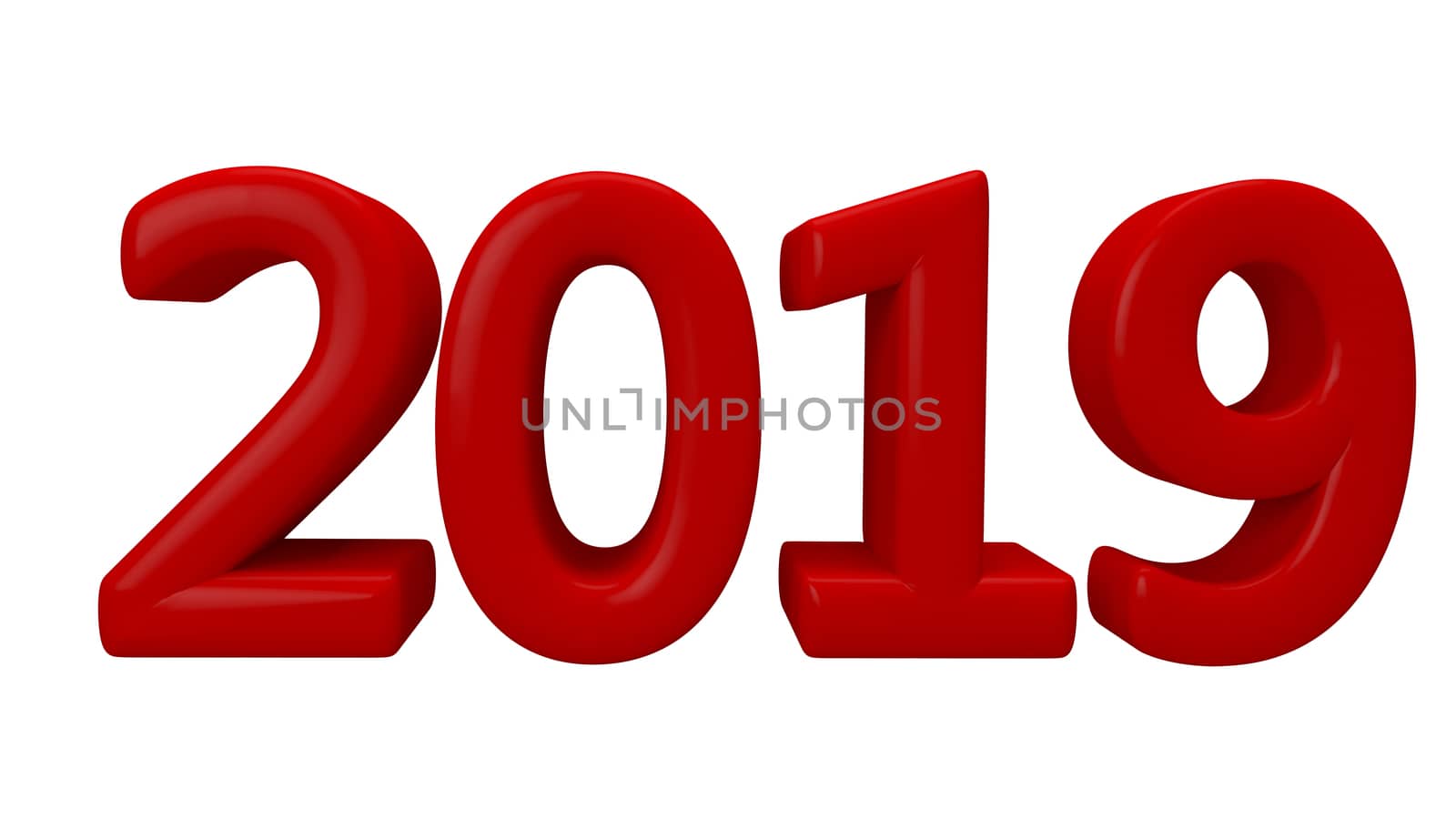 Stock Illustration Red  Inscription  Symbol for New Year on White Background