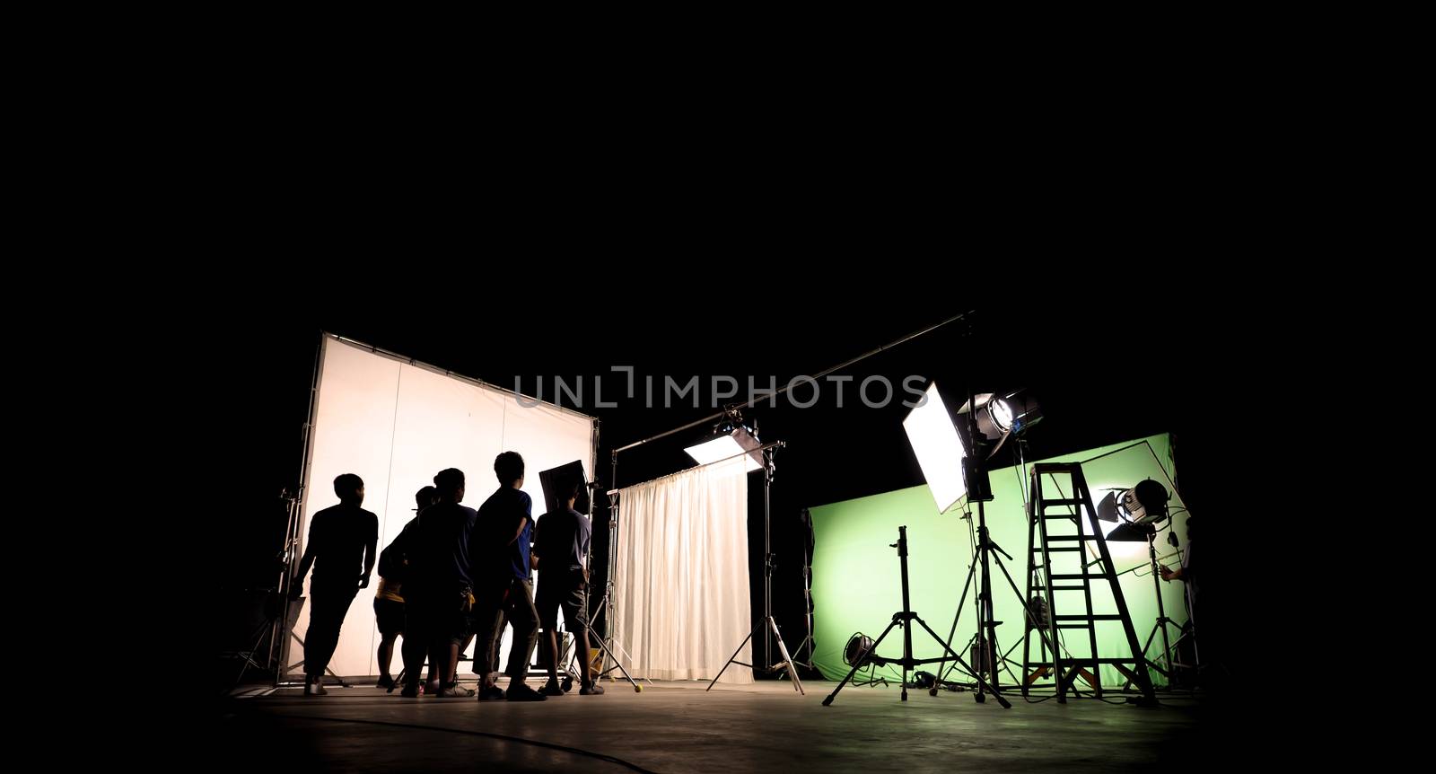 Low key silhouette lighting of VDO production  by gnepphoto