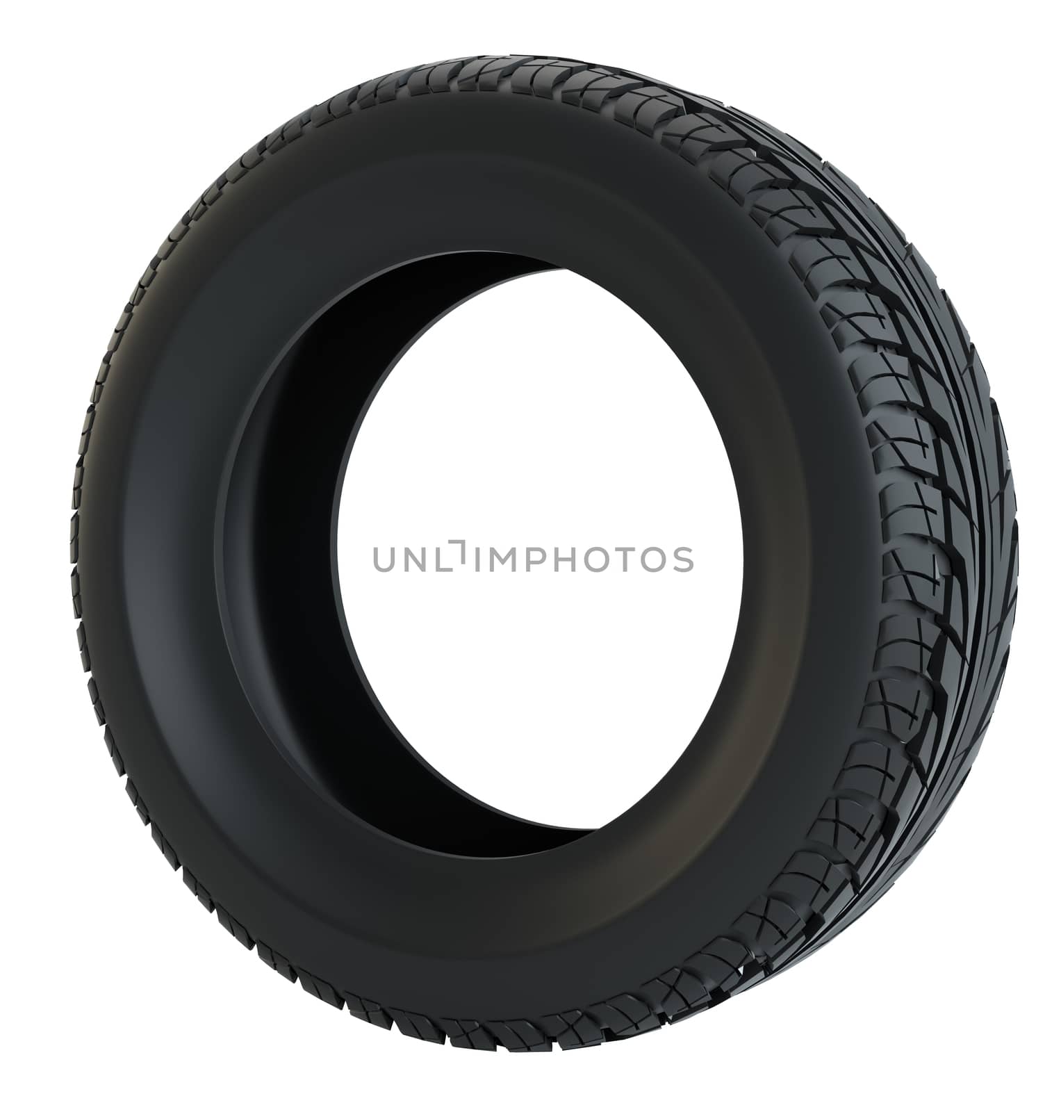 Car tire isolated on white background. 3d illustration