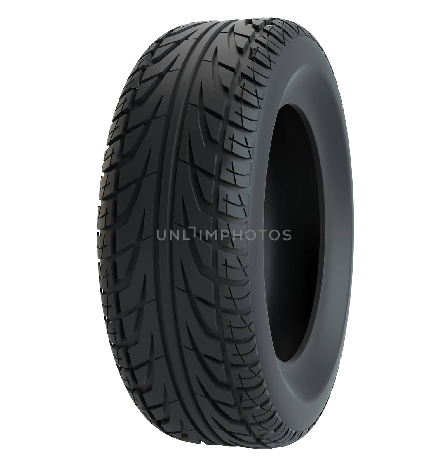 Car tire isolated on white background. 3d illustration