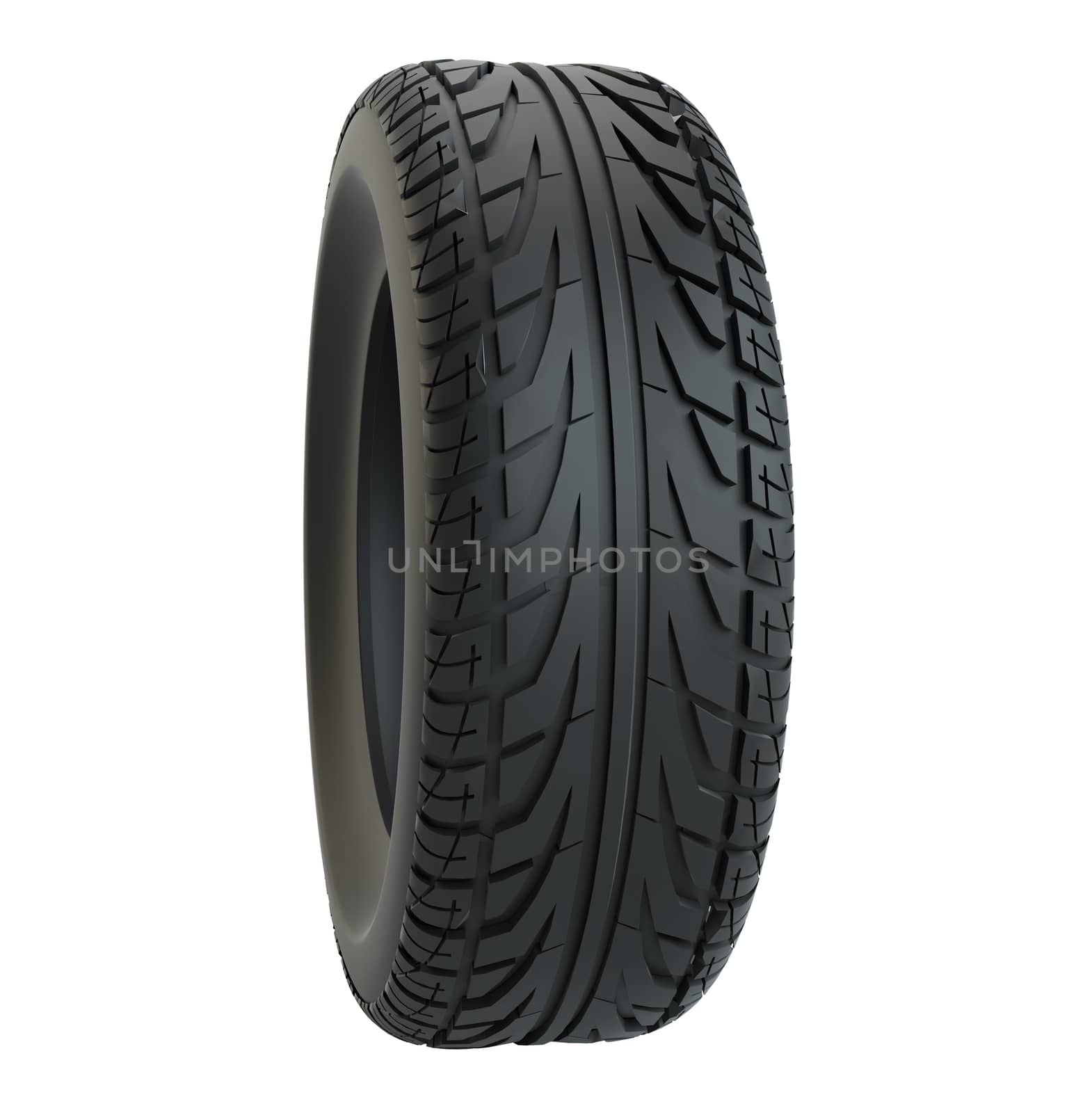 Car tire isolated on white background. 3d illustration