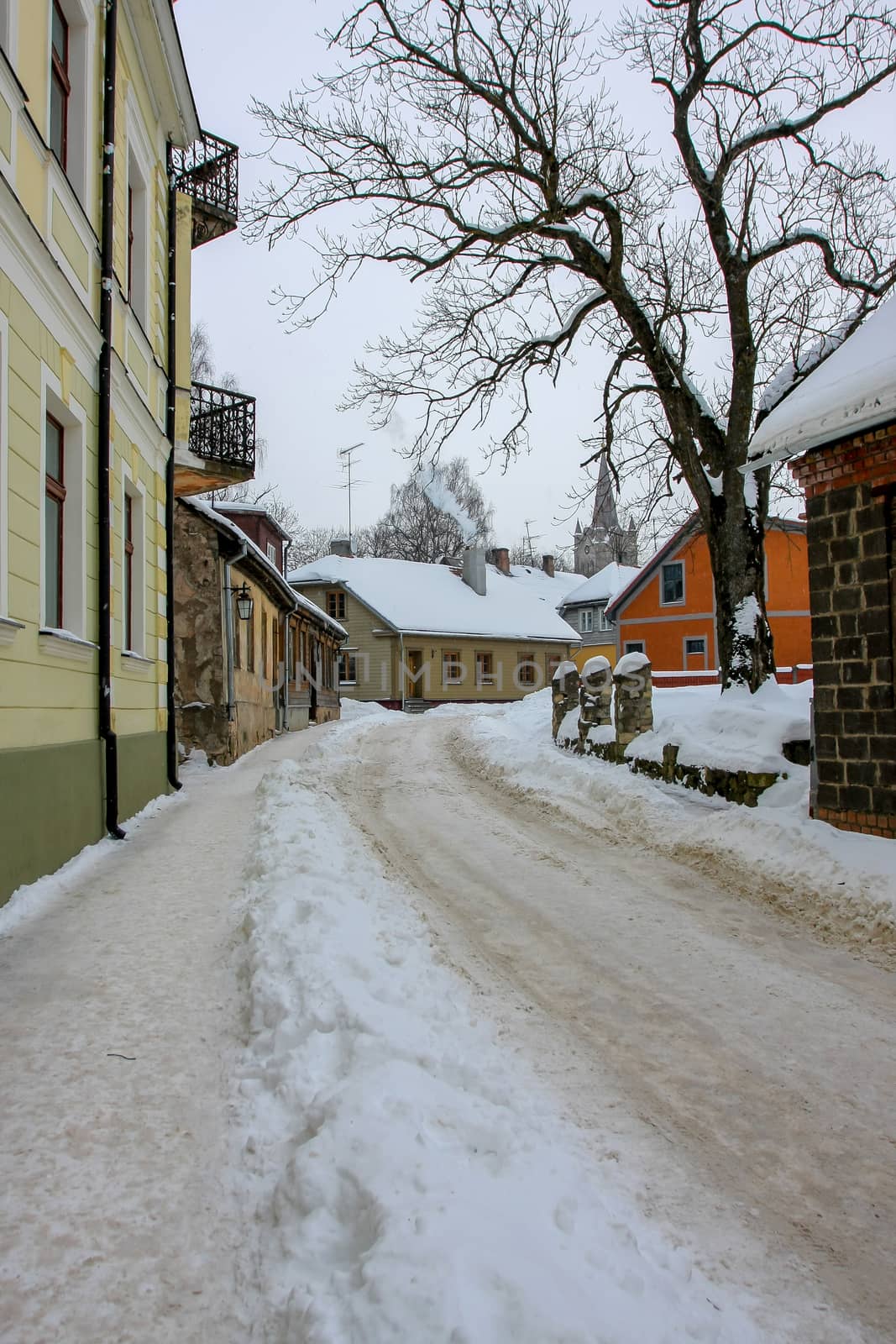 Winter in town. Cesis, Latvia.