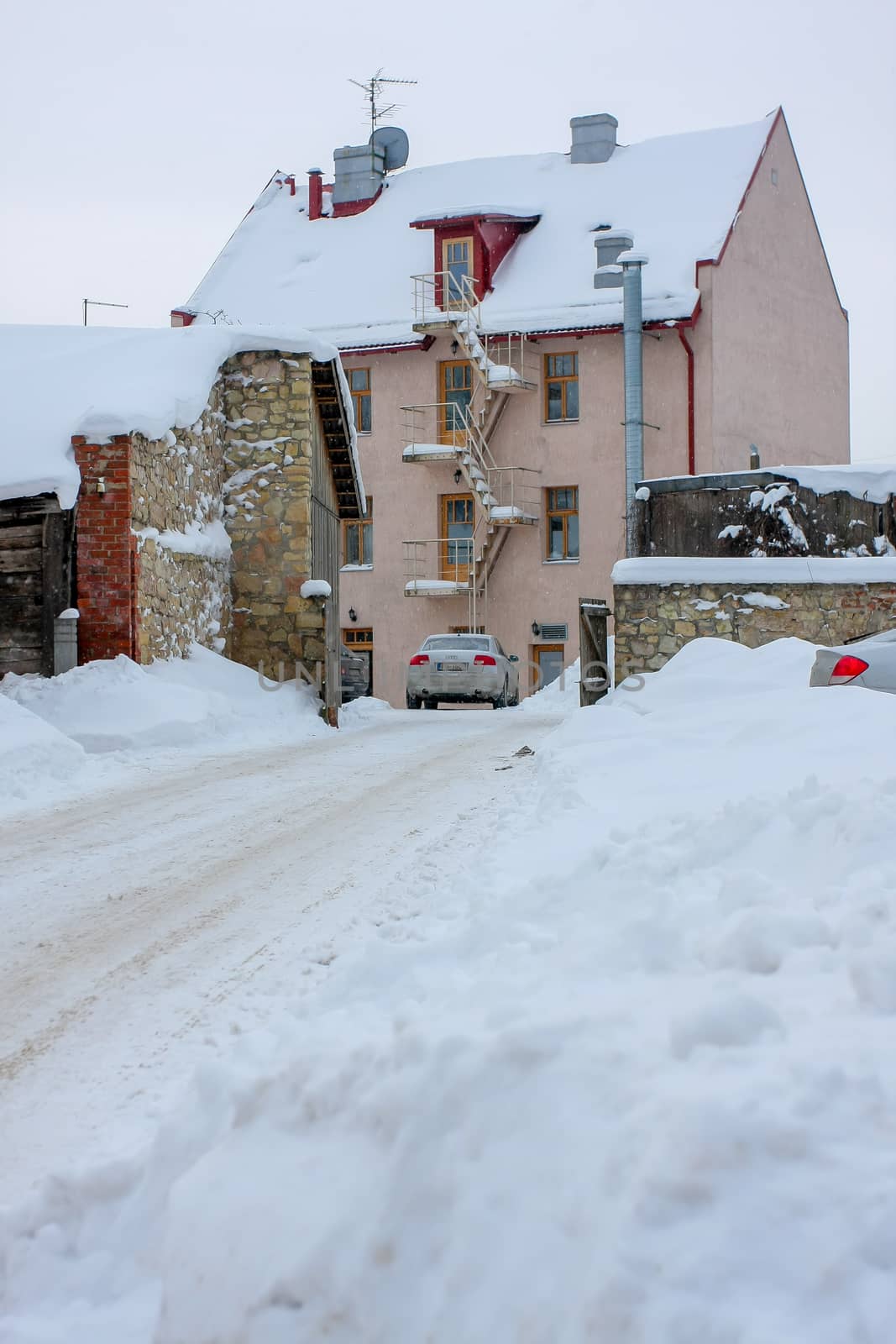 Winter in town. Cesis, Latvia.