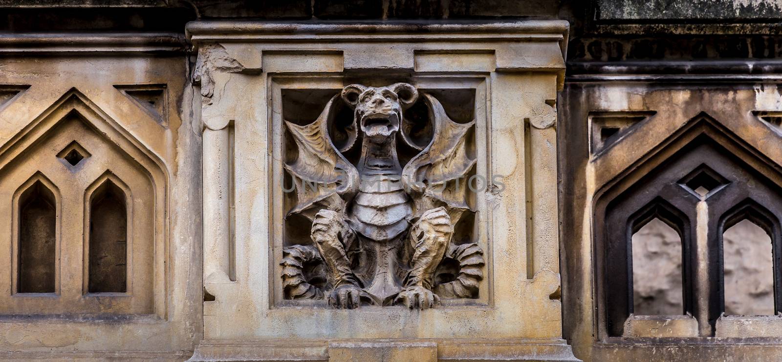 Turin, Corso Francia, Casa dei Draghi/Palazzo della Vittoria von Gottardo Gussoni (art nouveau house). Dragon detail on the facade.