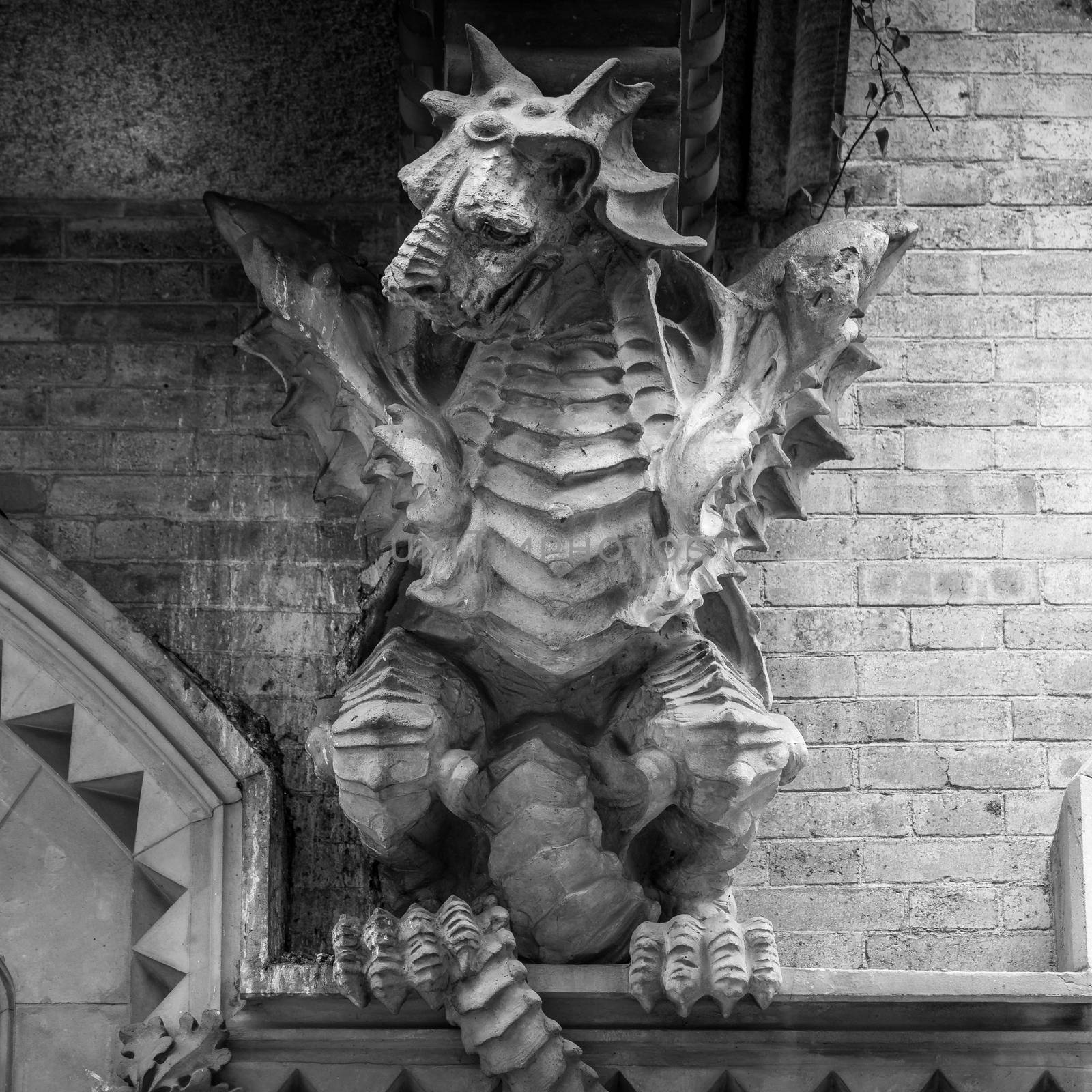TURIN, ITALY - Dragon on Victory Palace facade  by Perseomedusa