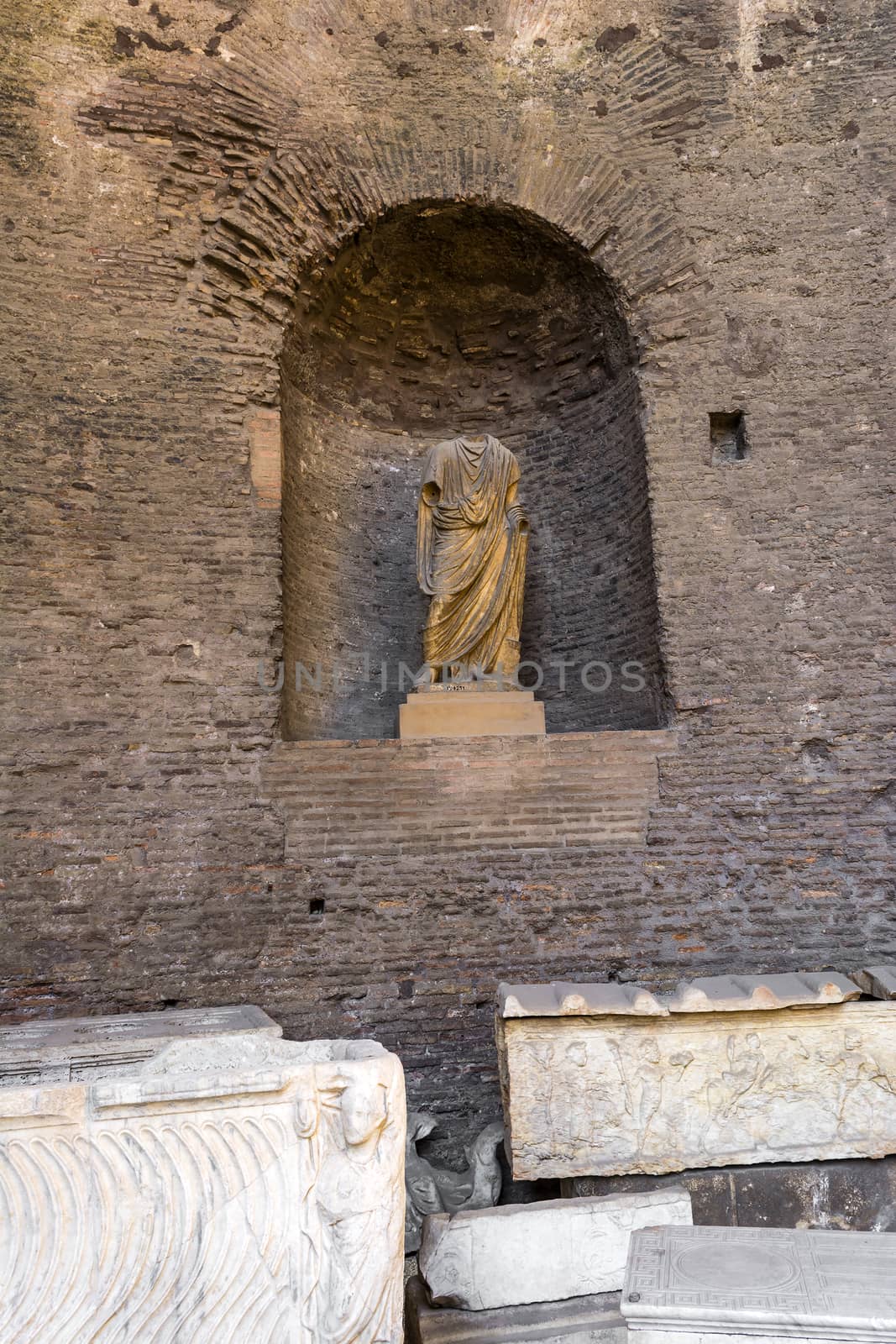 Ruins of the Baths of Diocletian, Rome, Italy. Diocletian's baths is one of the main landmarks in Rome. by ankarb