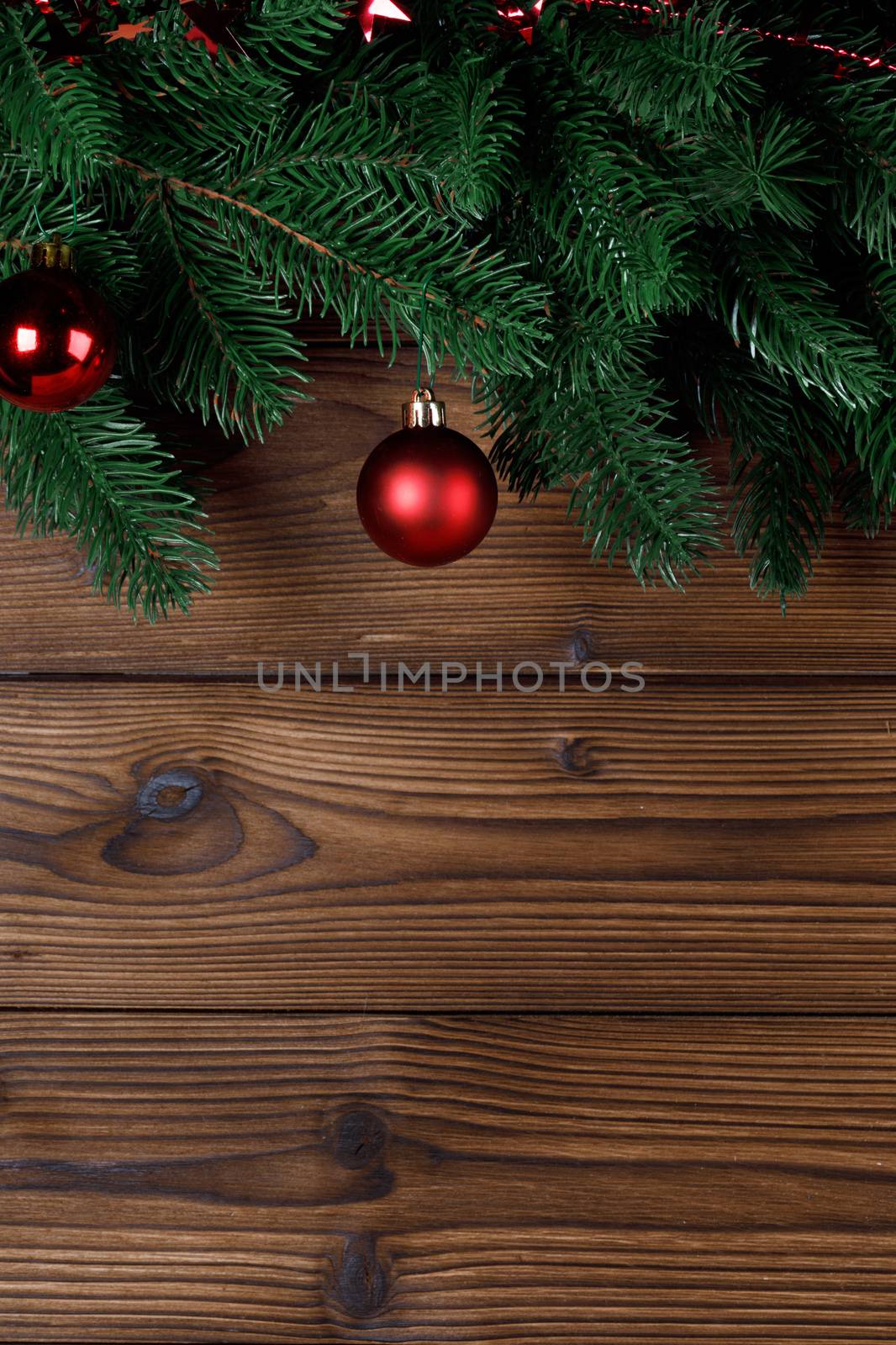 Christmas tree decoration background by Yellowj