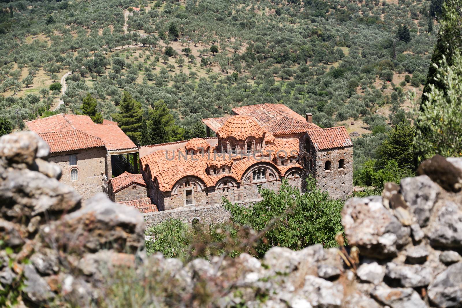 The abandoned medieval city of Mystras, Peloponnese, Greece
