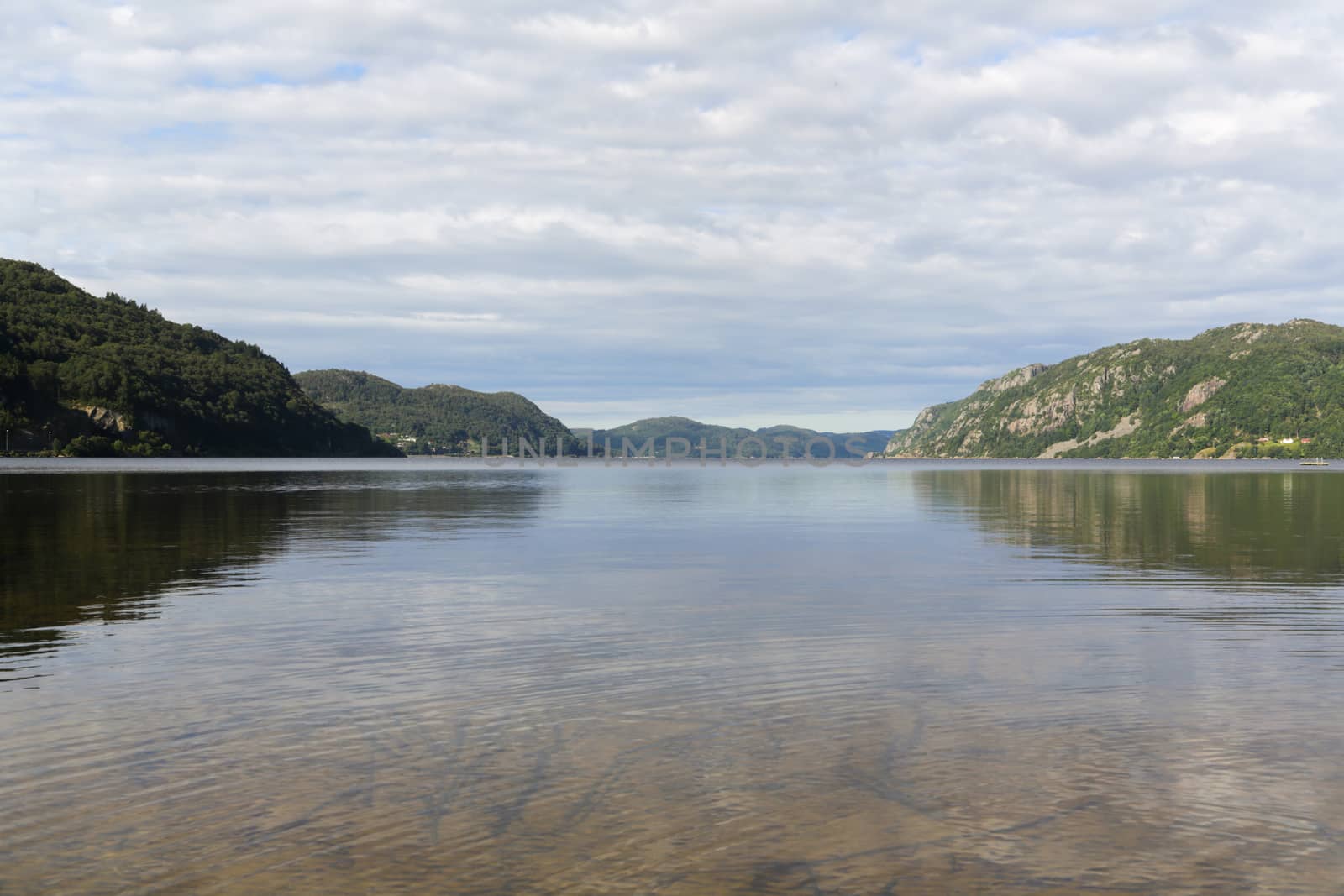 The beautiful norwegian coastline around Kristiansand in Scandinavia-