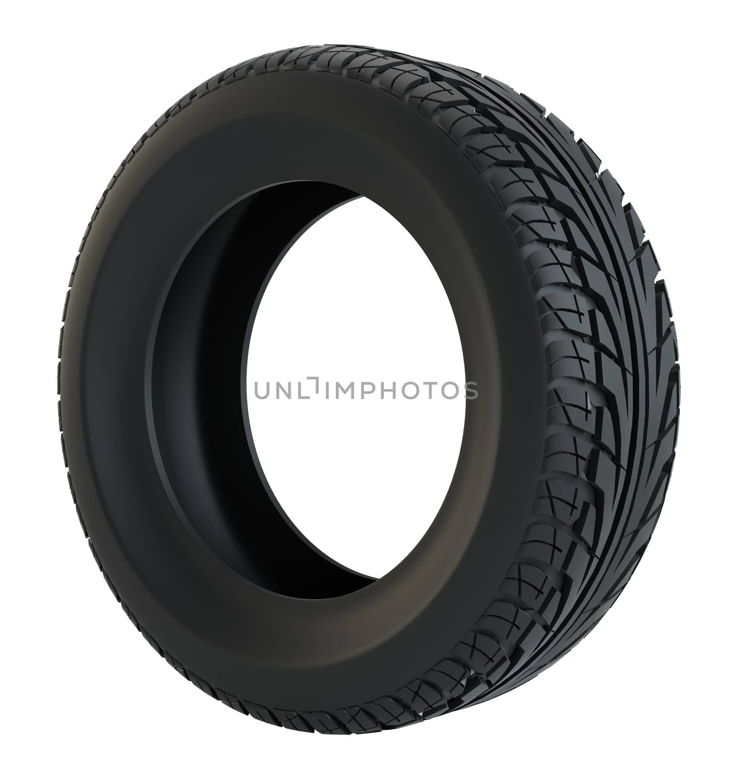 Car tire isolated on white background. 3d illustration
