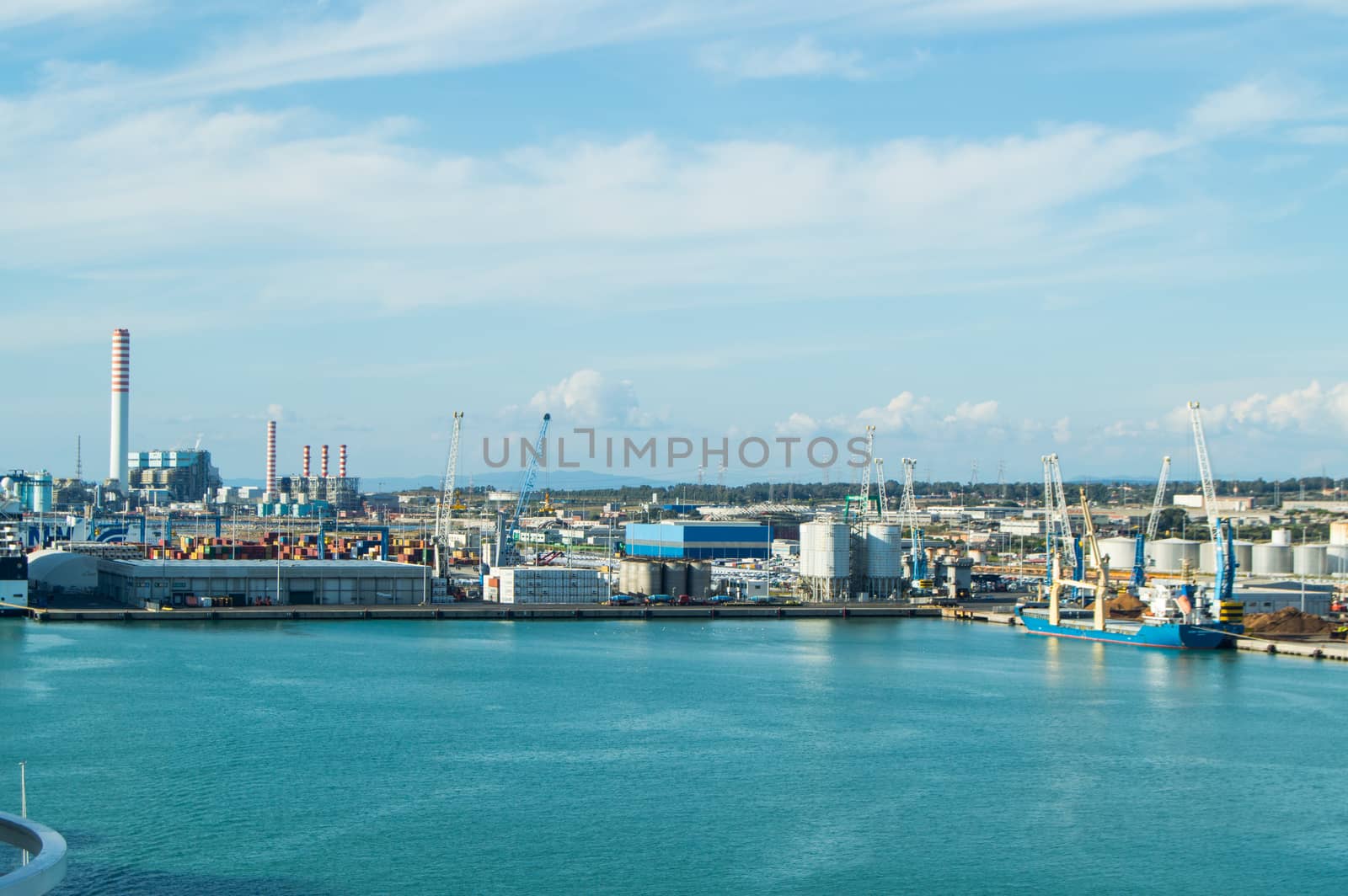 Port of Civitavecchia-the capital city of Rome, an important cargo port for Maritime transport in Italy.