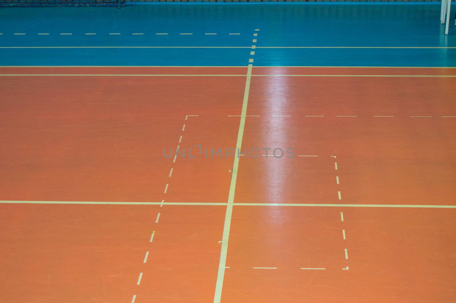 Empty sports training room with markings on the floor for competitions by claire_lucia