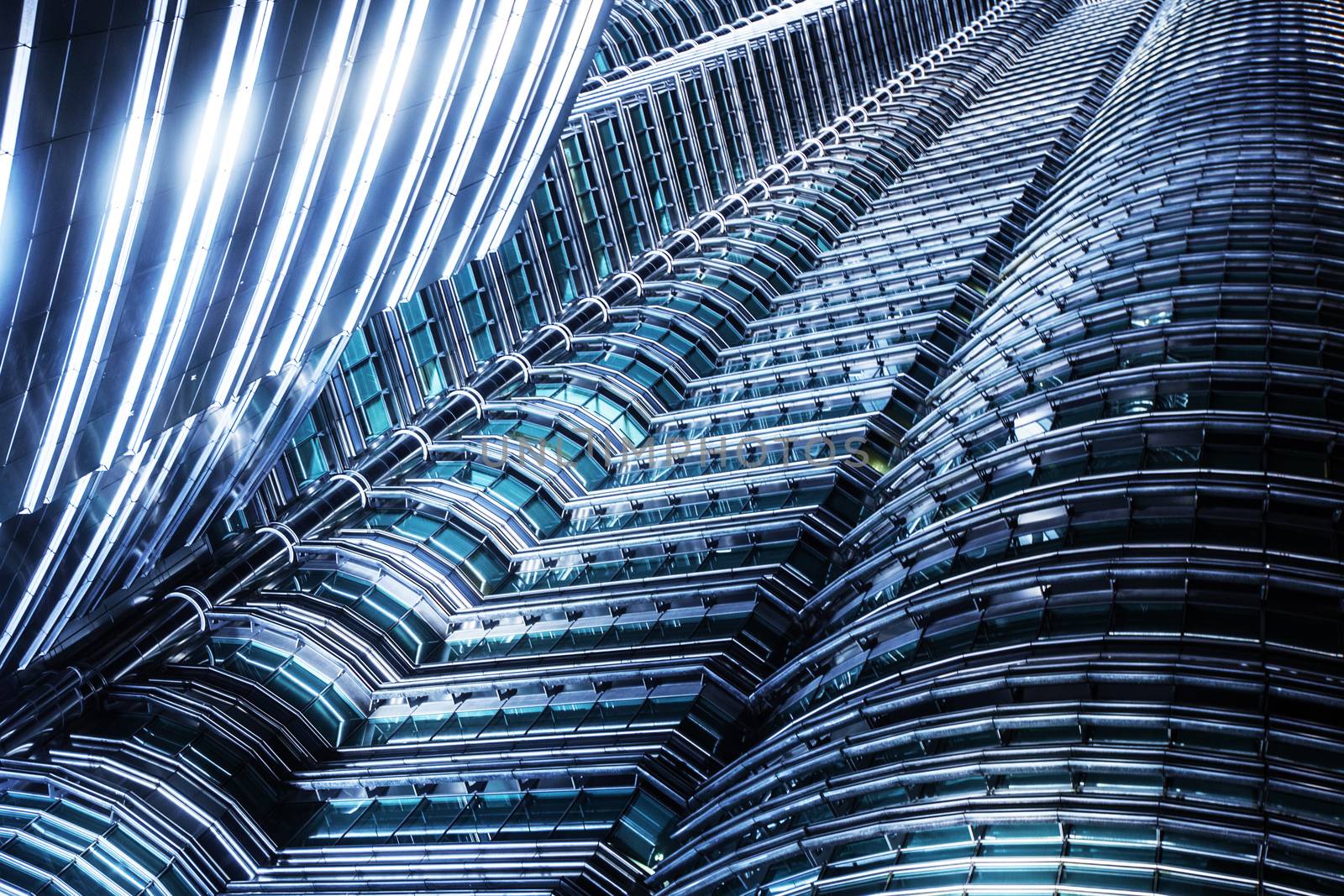 Futuristic skyscraper in Kuala Lumpur , Malaysia , close-up view