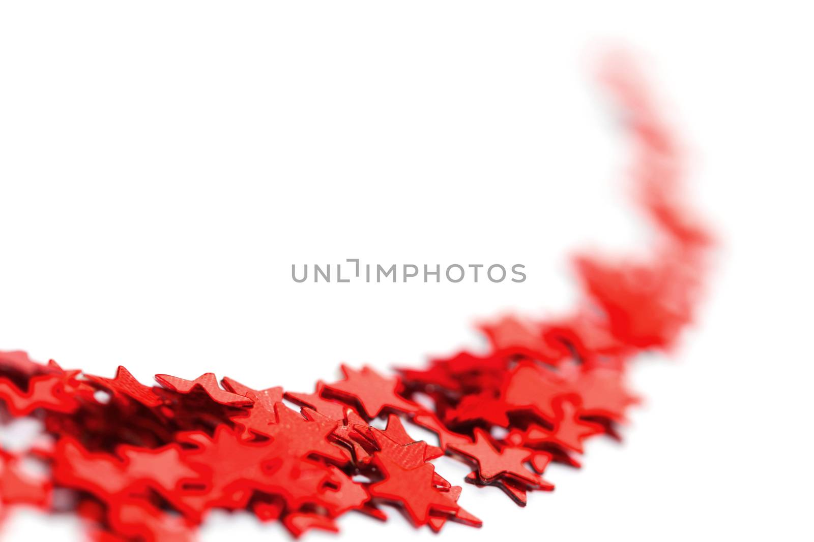 Christmas decorative red stars isolated on white background